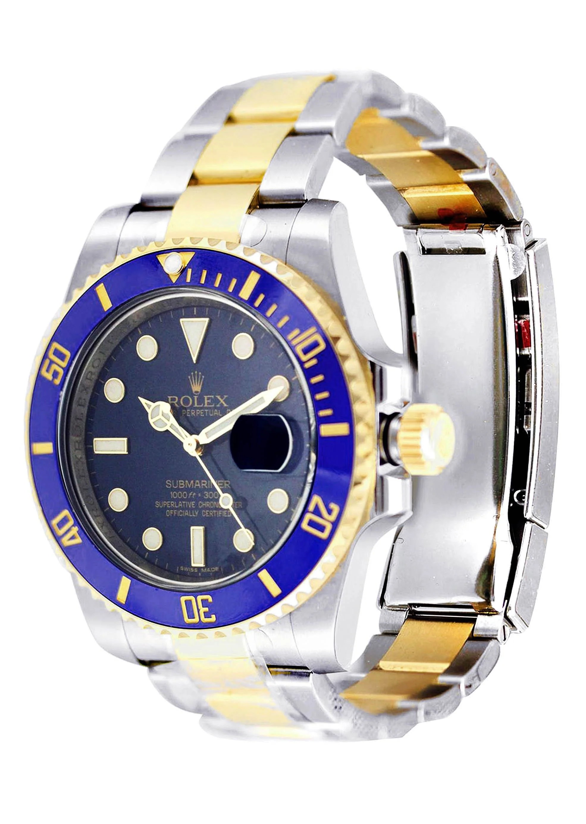 ROLEX SUBMARINER 40 | 18K YELLOW GOLD & STEEL WATCH | OYSTER BAND | BLUE CERAMIC BEZEL - Image 3