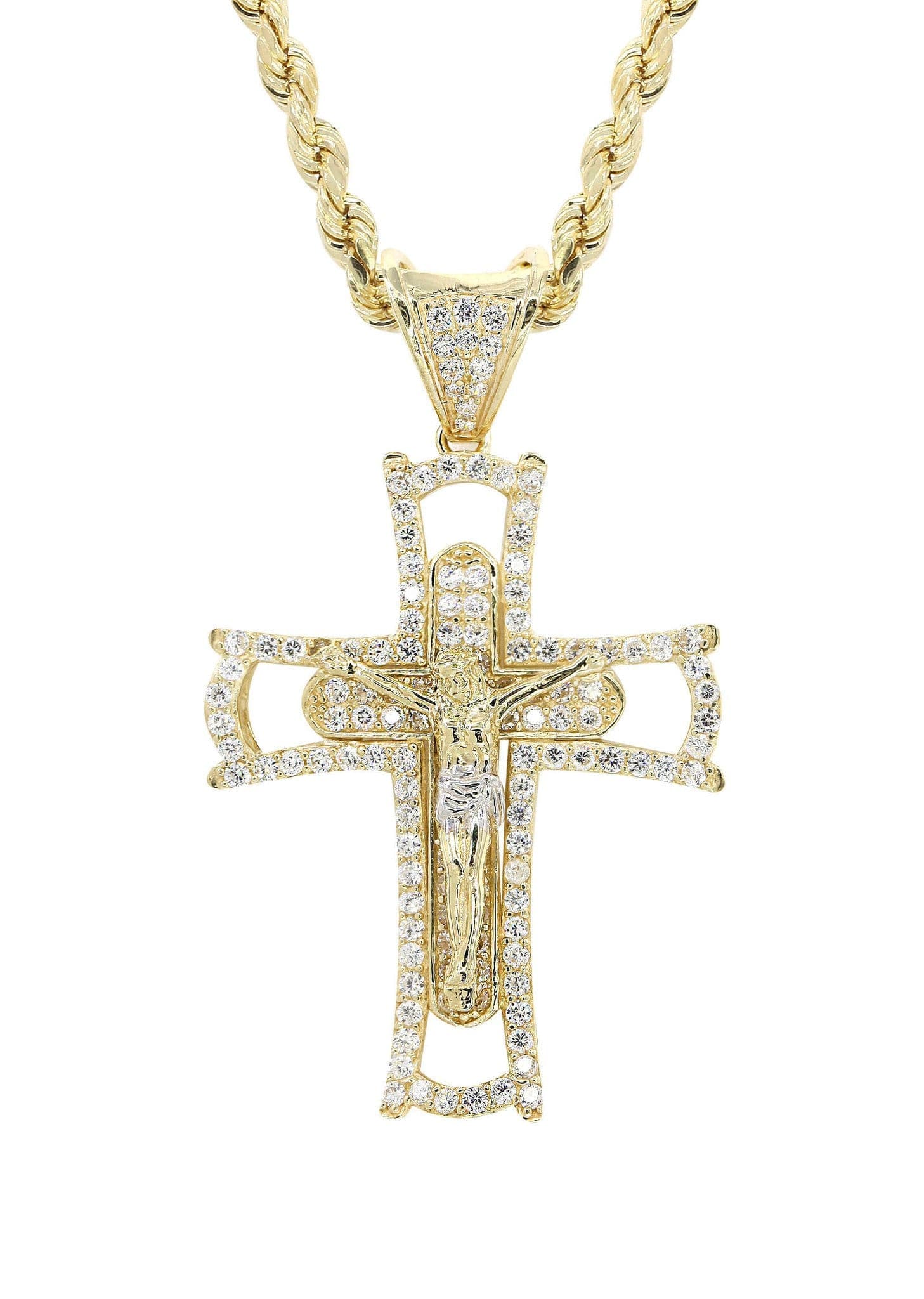 10K Yellow Gold Cross / Crucifix Necklace | Appx. 11.2 Grams - Image 2