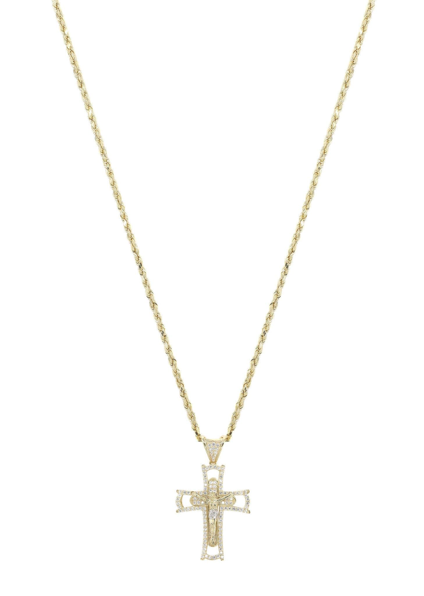 10K Yellow Gold Cross / Crucifix Necklace | Appx. 11.2 Grams - Image 5