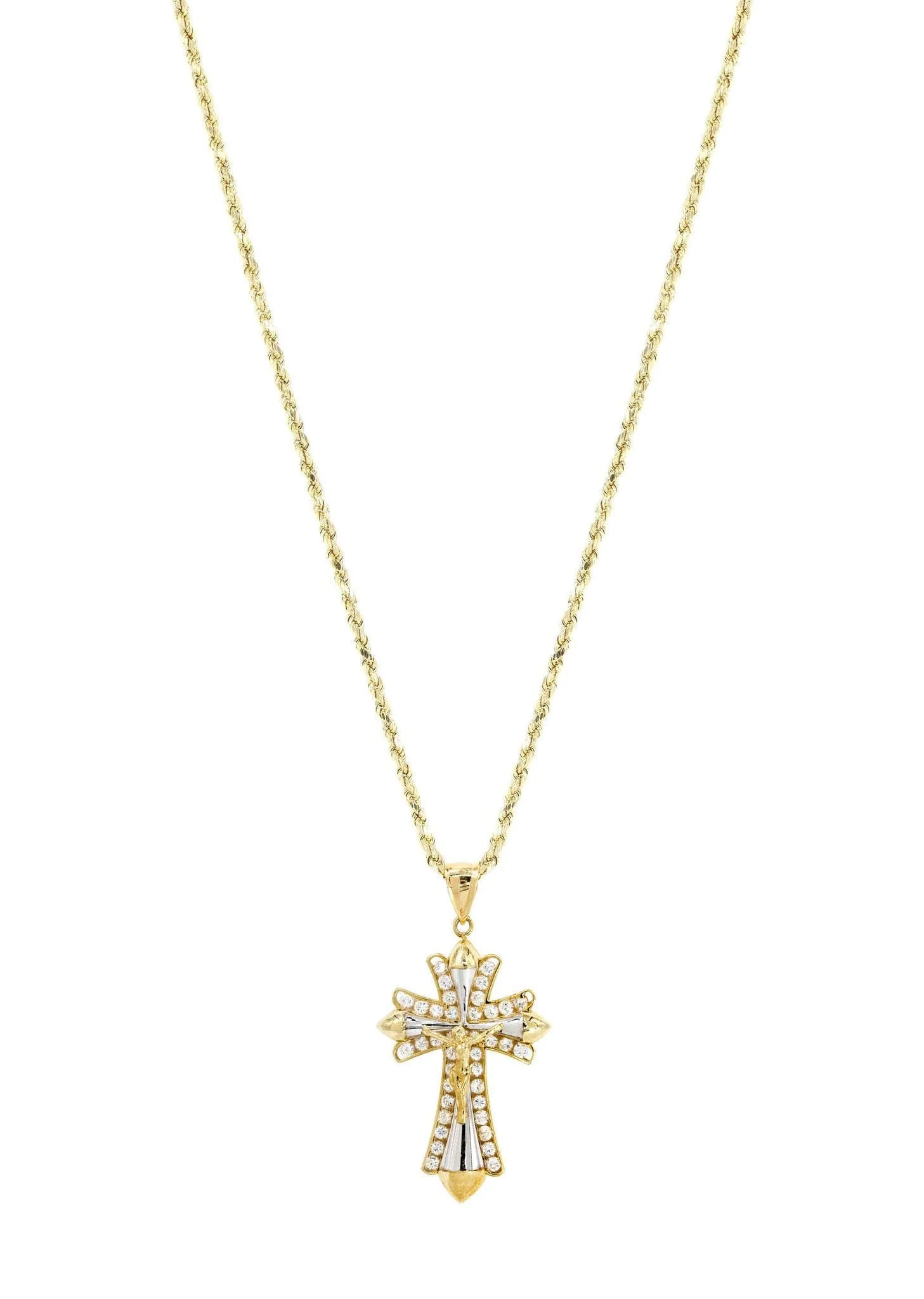 10K Yellow Gold Cross Necklace | Appx. 19 Grams - Image 5