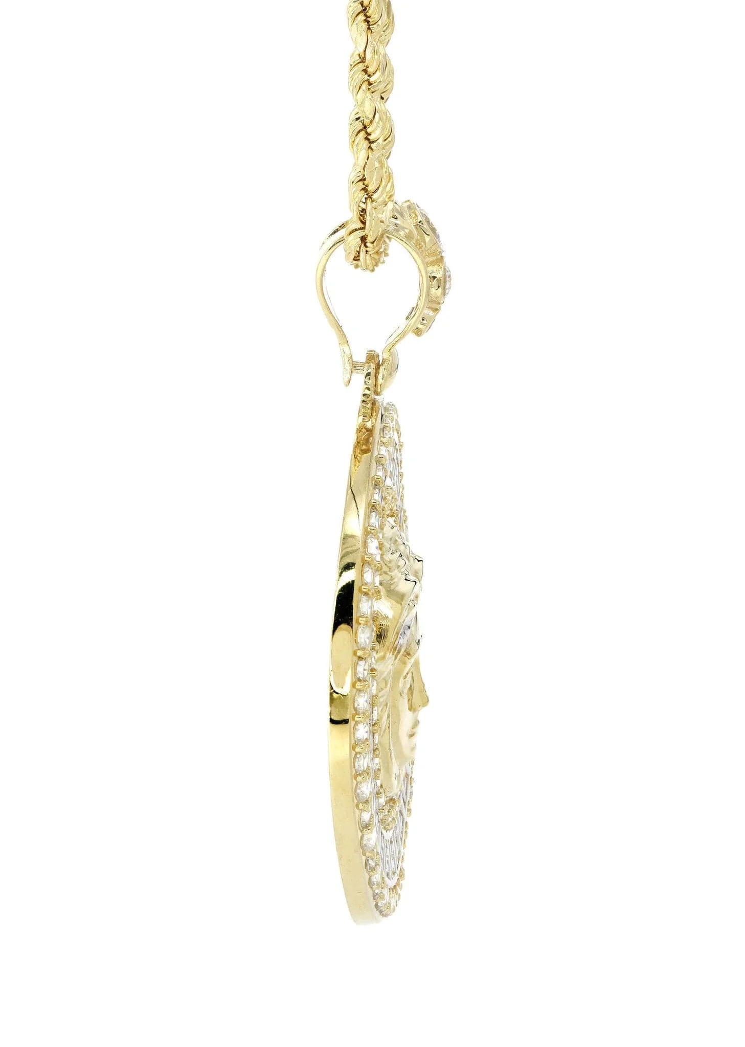 10K Yellow Gold Medusa Style Necklace | Appx. 14.4 Grams - Image 5