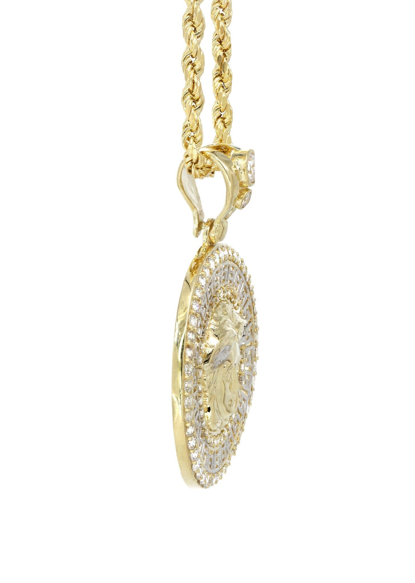 10K Yellow Gold Medusa Style Necklace | Appx. 15.7 Grams - Image 4