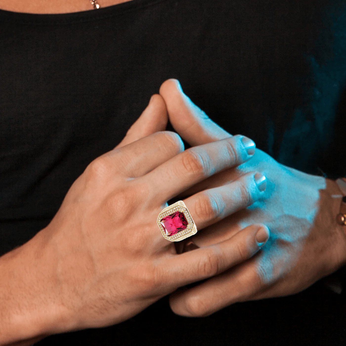 Ruby 10K Gold Mens Ring | 22.1 Grams - Image 4