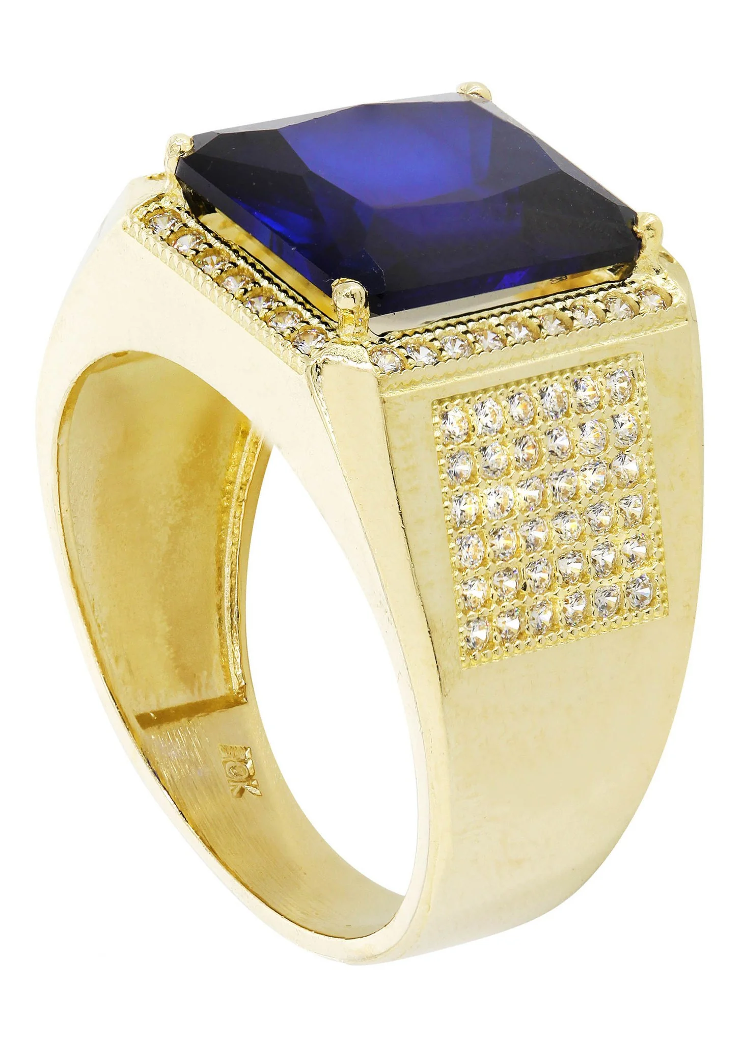 Sapphire 10K Gold Mens Ring | 9.3 Grams - Image 3