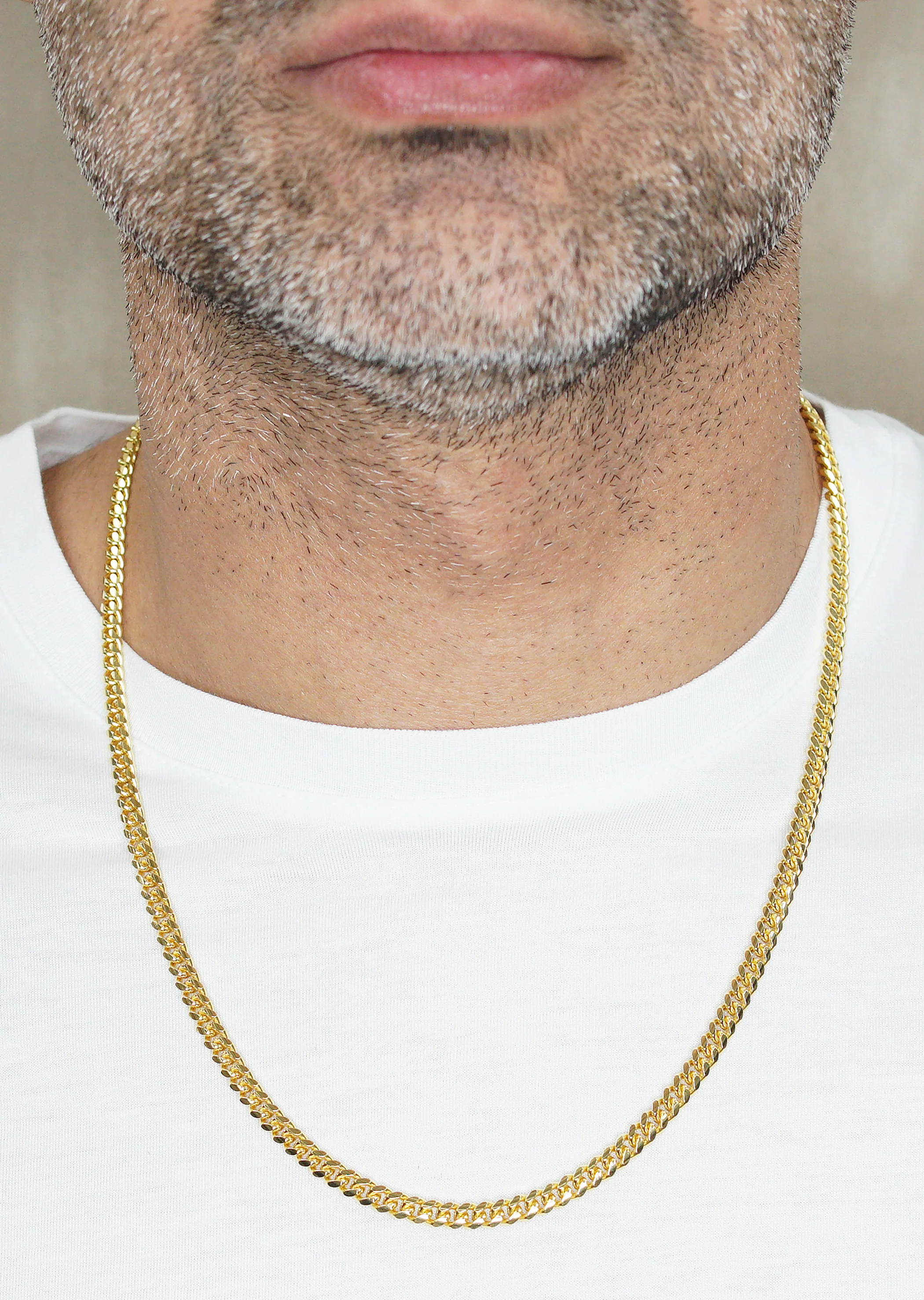 Silver Chain - Mens Gold Chain / Miami Cuban Link Chain / 5 MM - Image 3