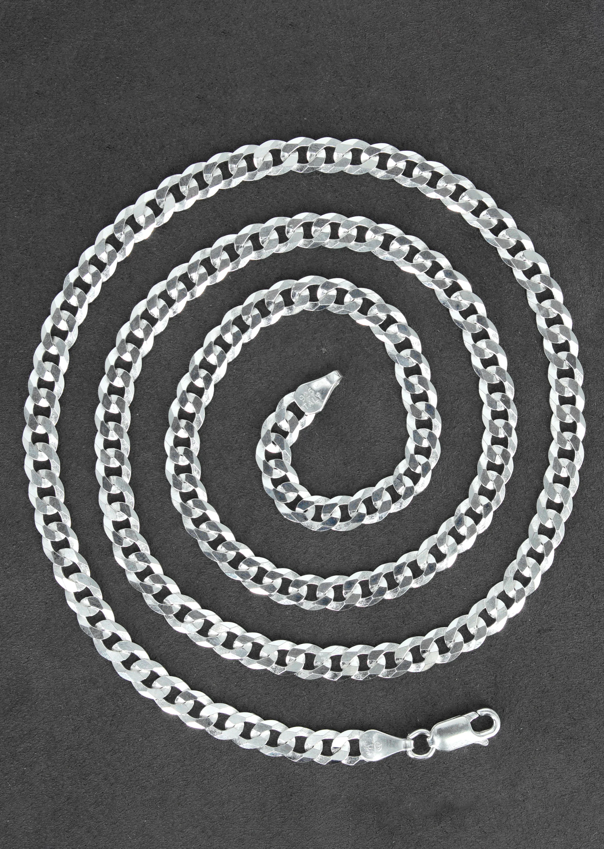 Silver Chain - Mens White Chain / Curb Chain / 5 MM - Image 5
