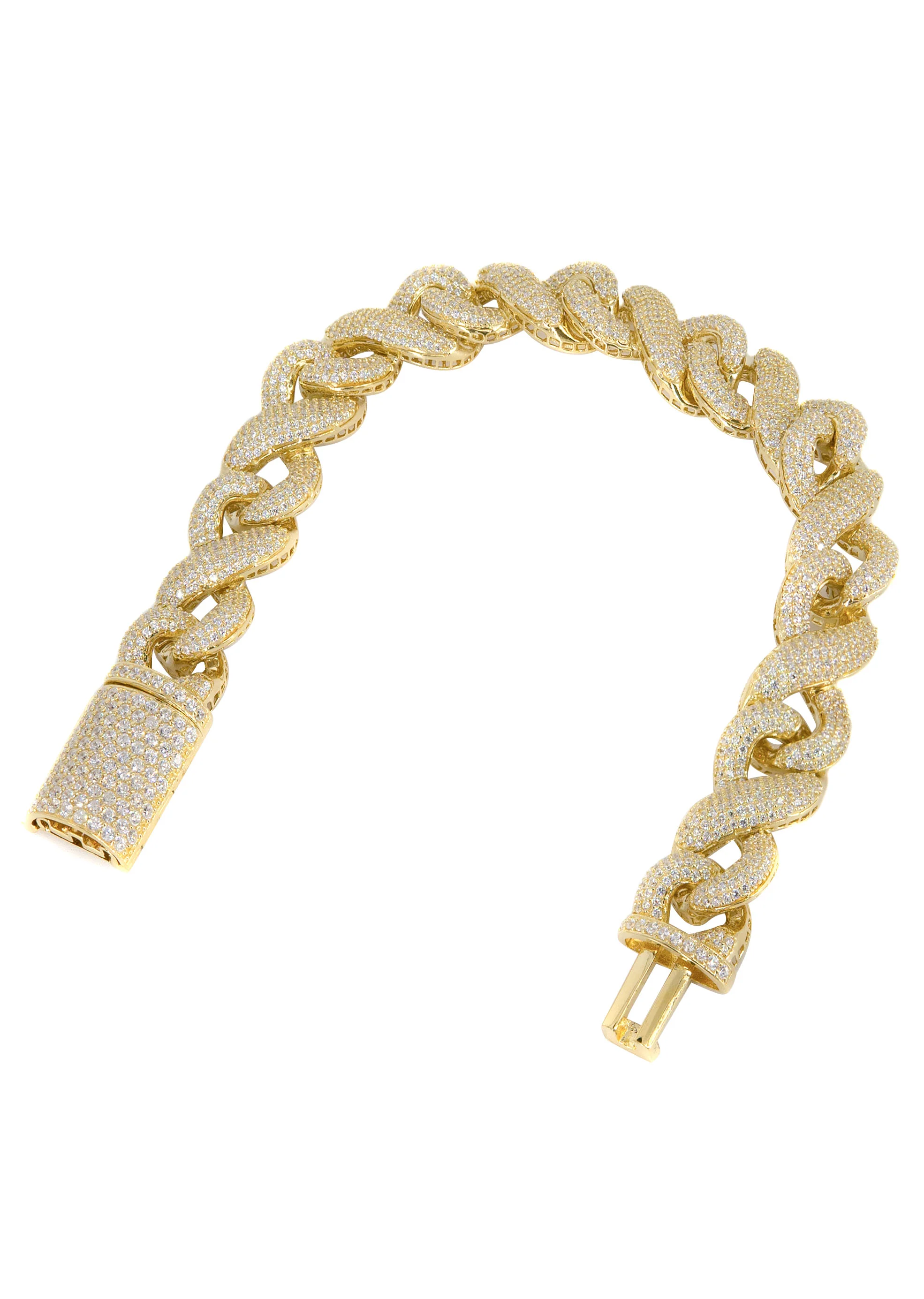 Silver Gold Ice Infinity Link Bracelet - Image 2