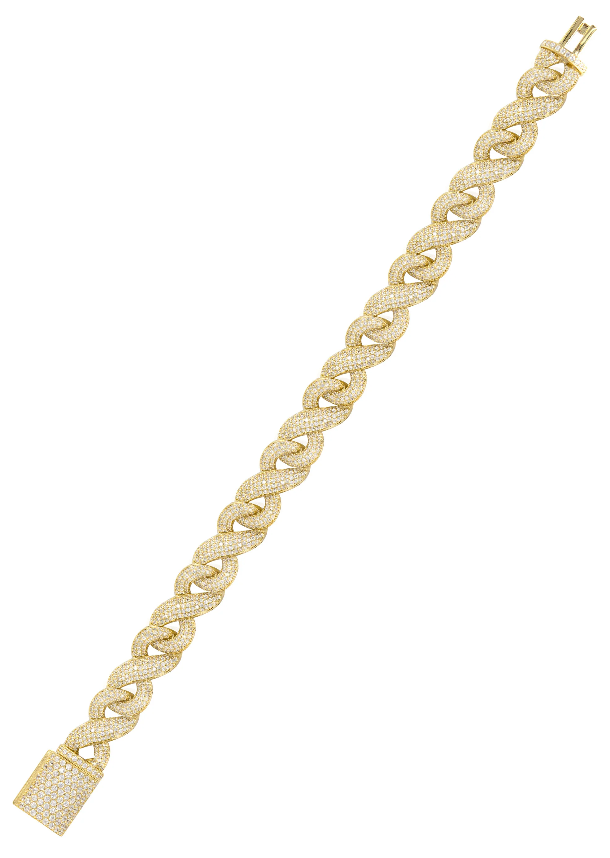 Silver Gold Ice Infinity Link Bracelet - Image 3