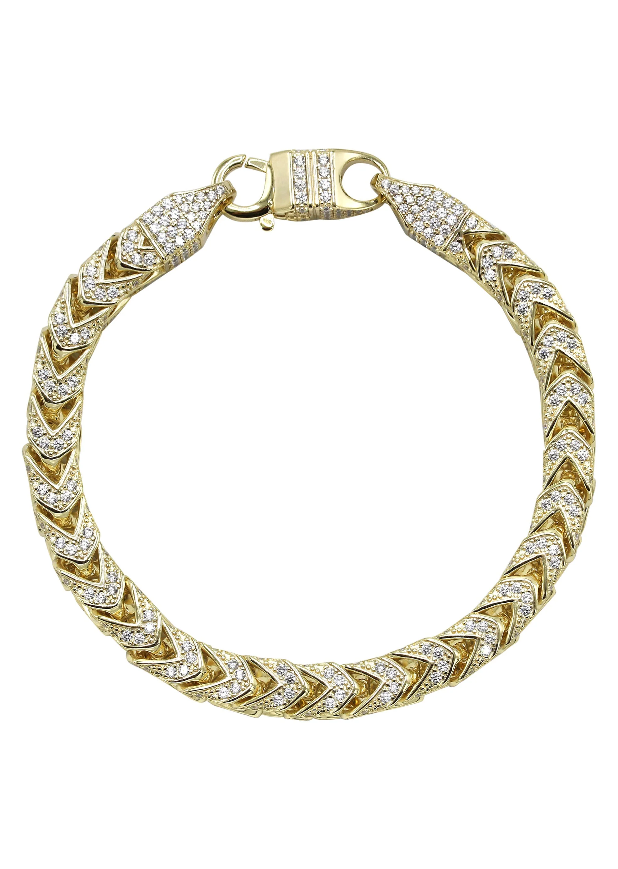 Silver Gold Iced Franco Bracelet