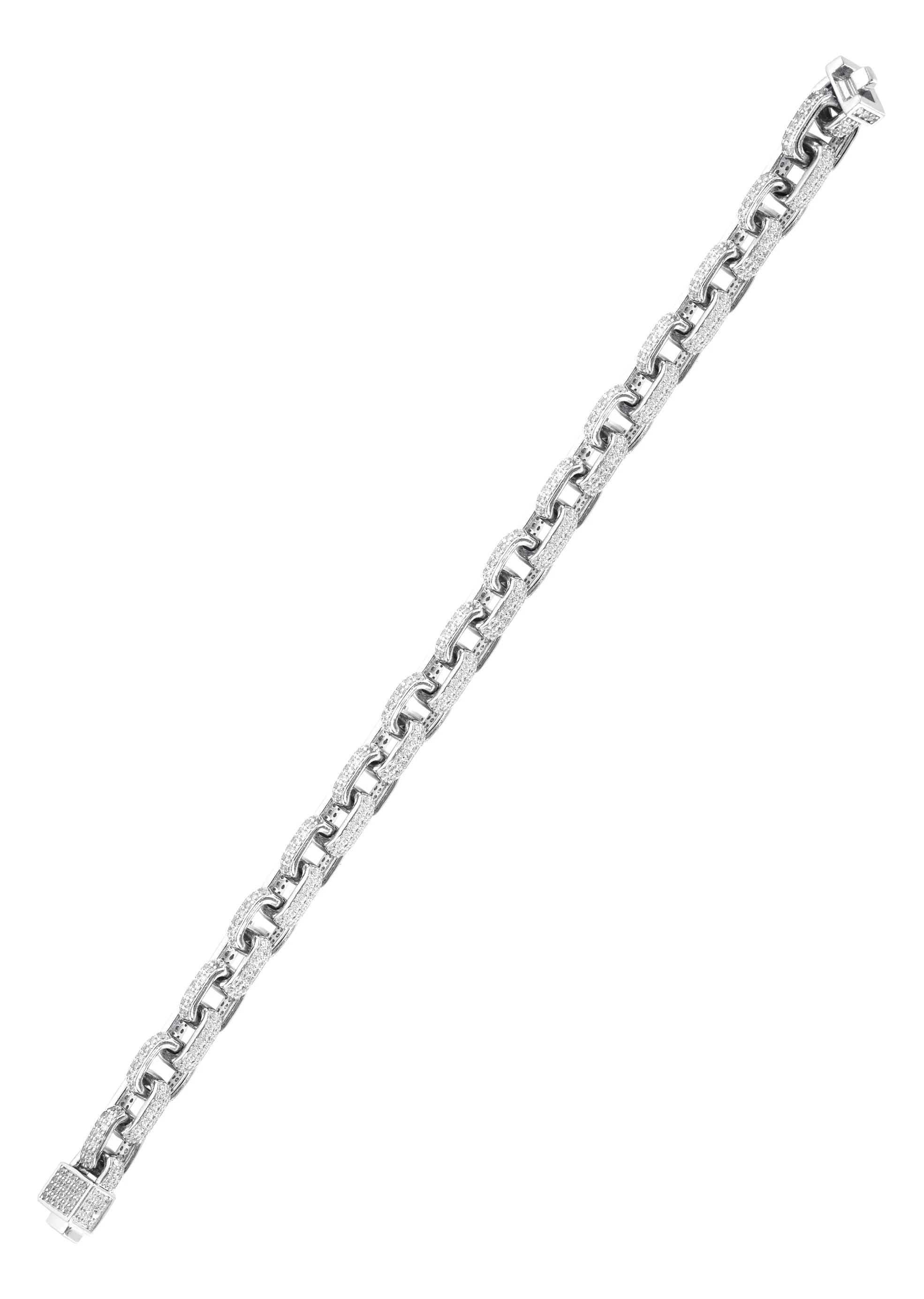 Silver White Iced Out Hermes Bracelet - Image 3