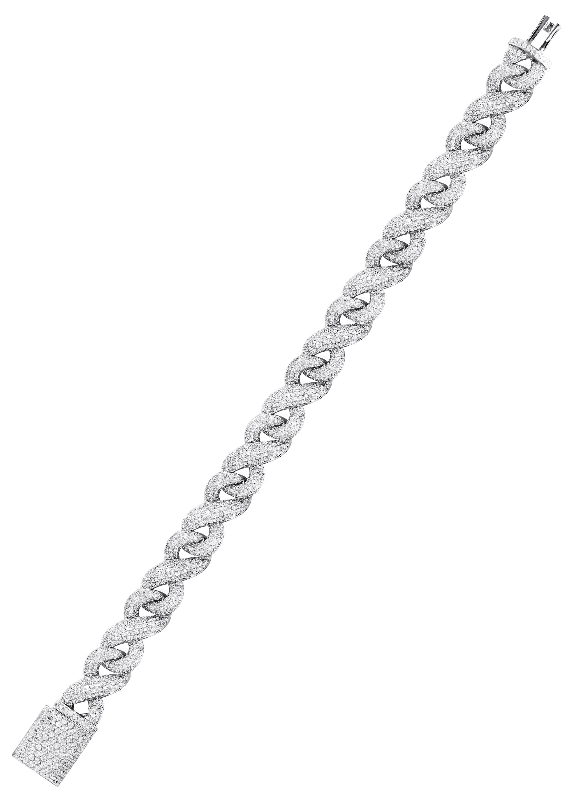 Silver White Ice Infinity Link Bracelet - Image 3