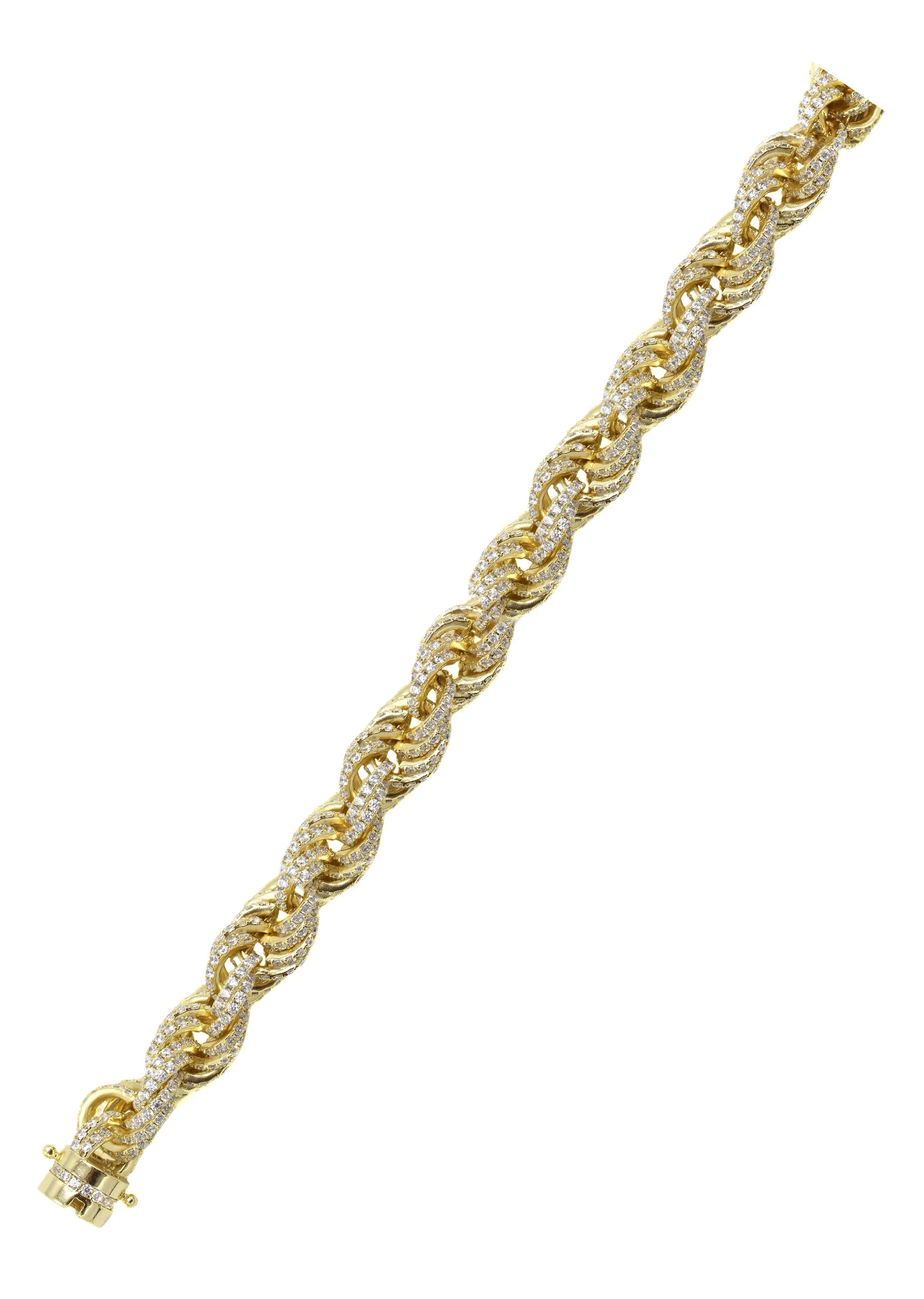 Silver Gold Iced Out Rope Bracelet - Image 3