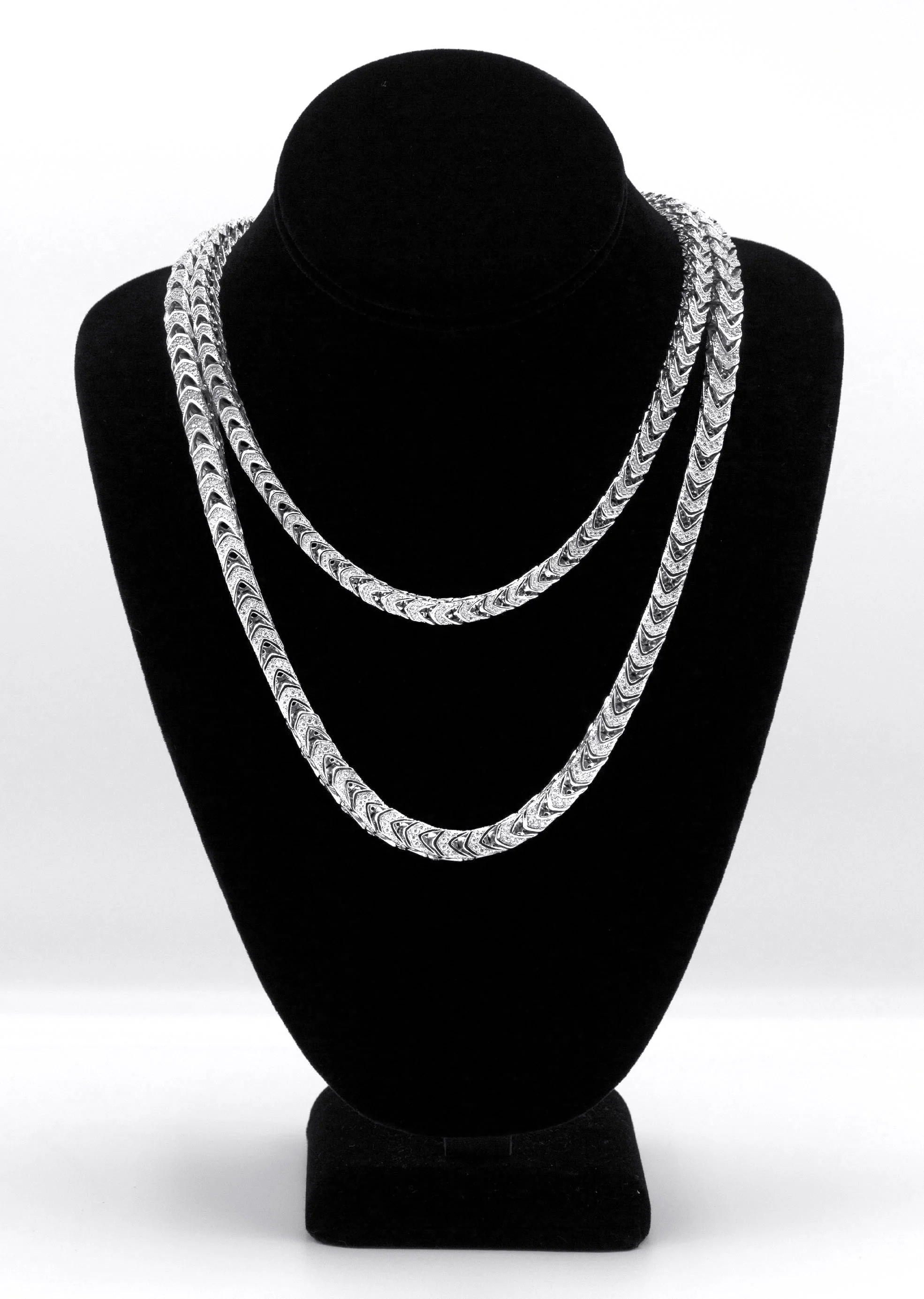 Silver Chain -  Silver Iced Out Franco Chain - Image 5