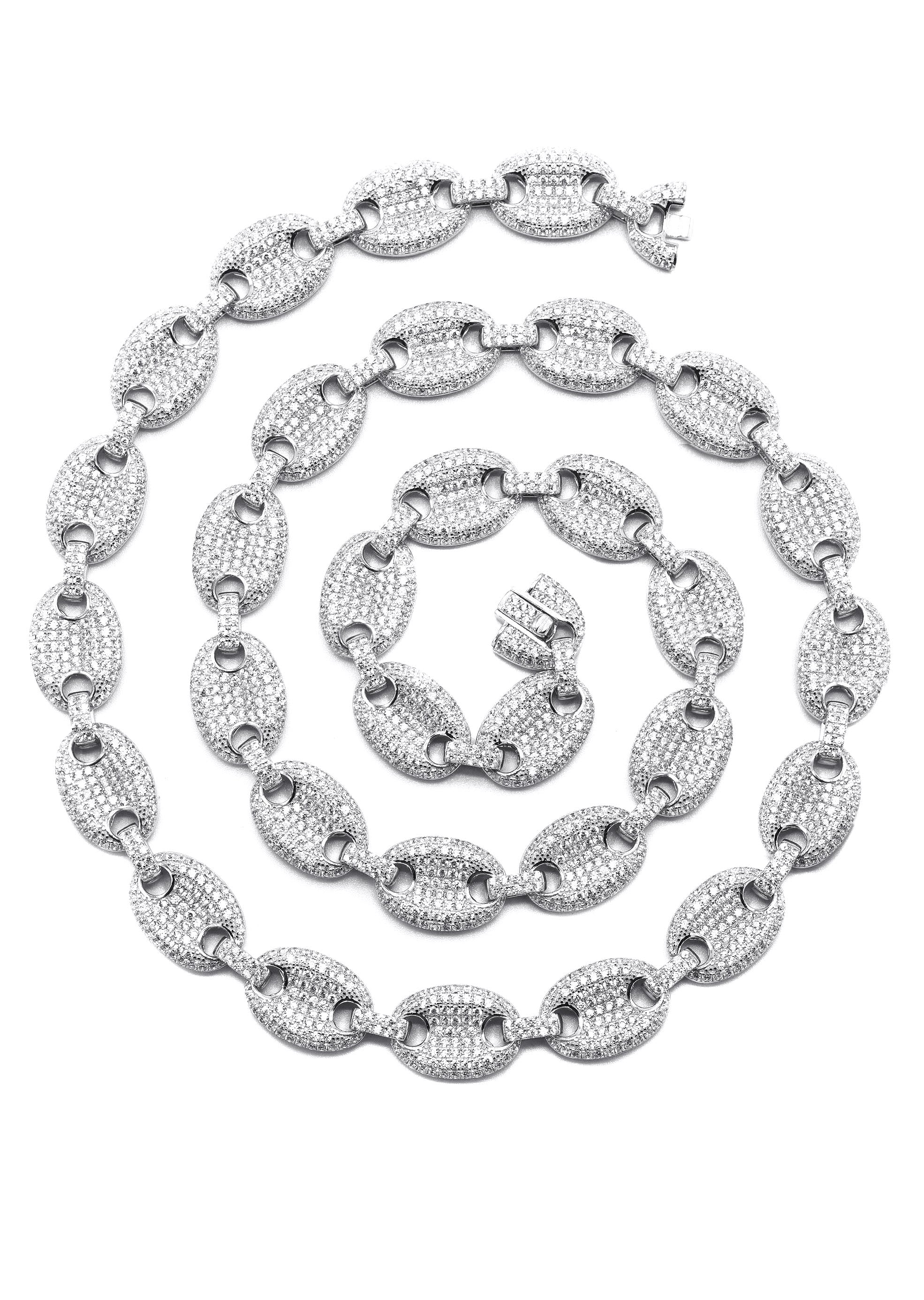 Silver Chain -  Silver Iced Out Puff Chain - Image 3