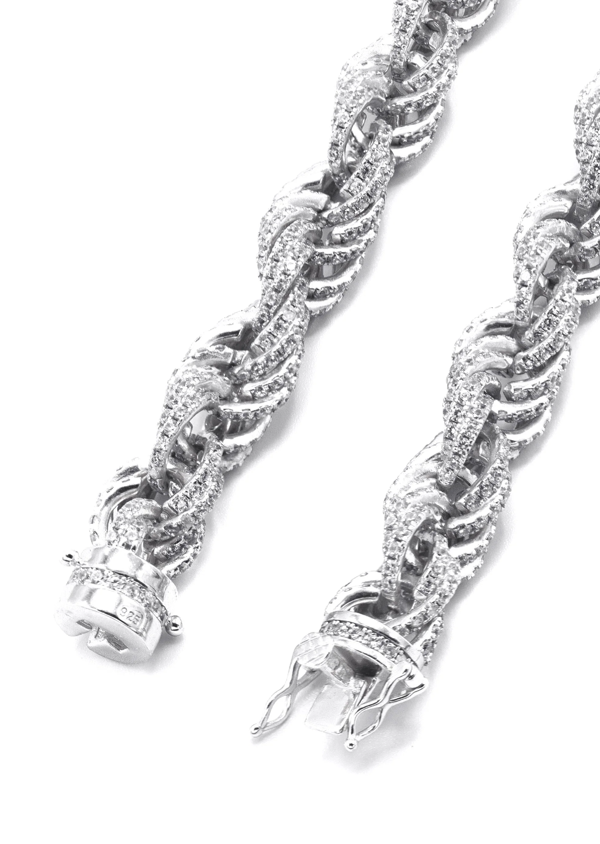 Silver Chain -  Silver Iced Out Rope Chain - Image 4