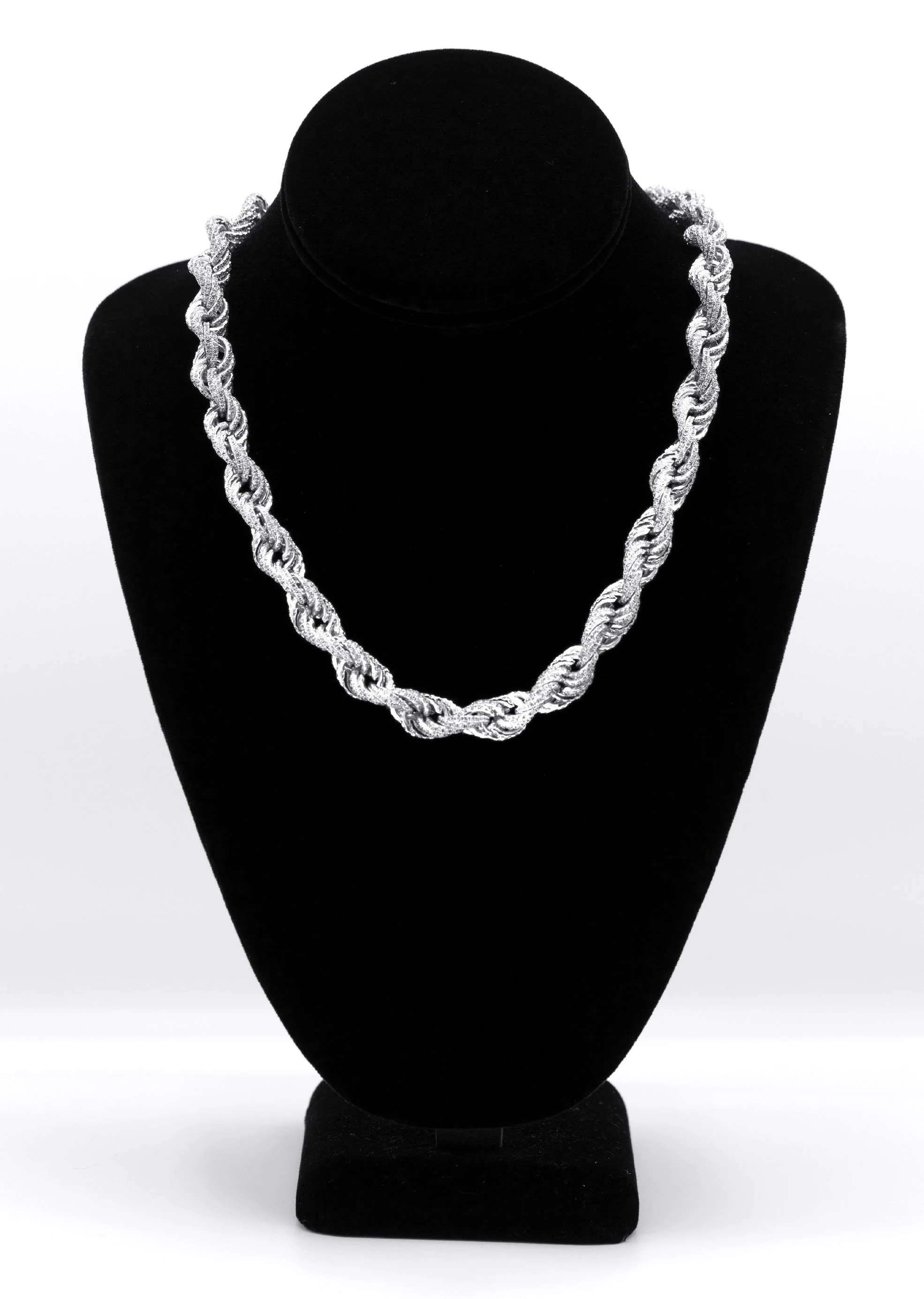 Silver Chain -  Silver Iced Out Rope Chain - Image 5