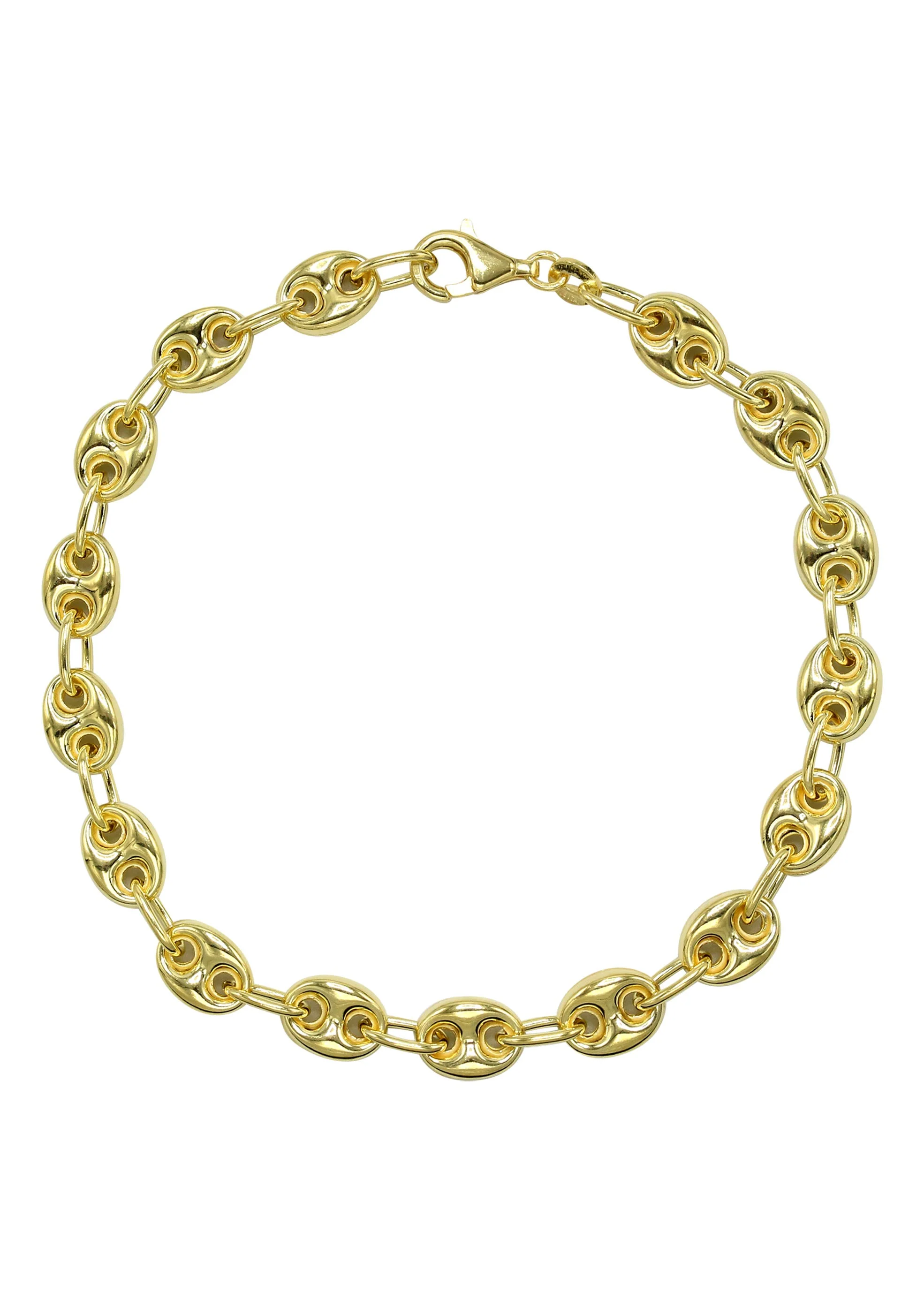 Silver Gold Puff Bracelet