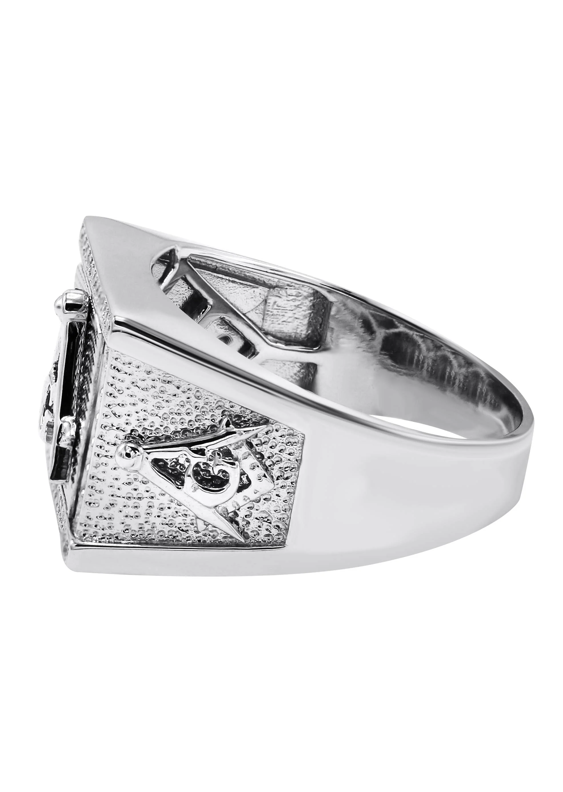 Mens Silver Mason Signet Ring | Appx 7.8 Grams - Image 2