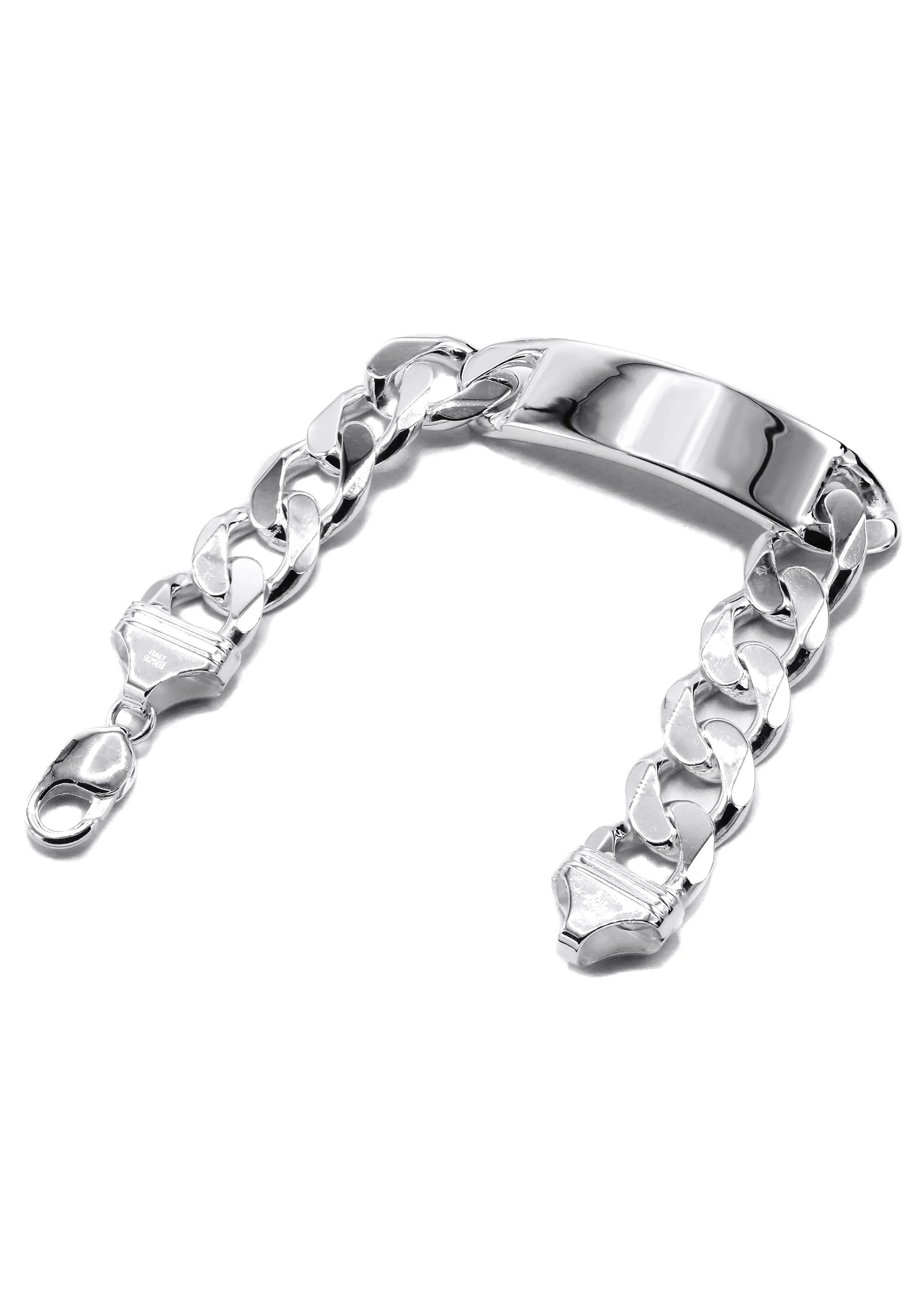 Silver White ID Cuban Bracelet - Image 2
