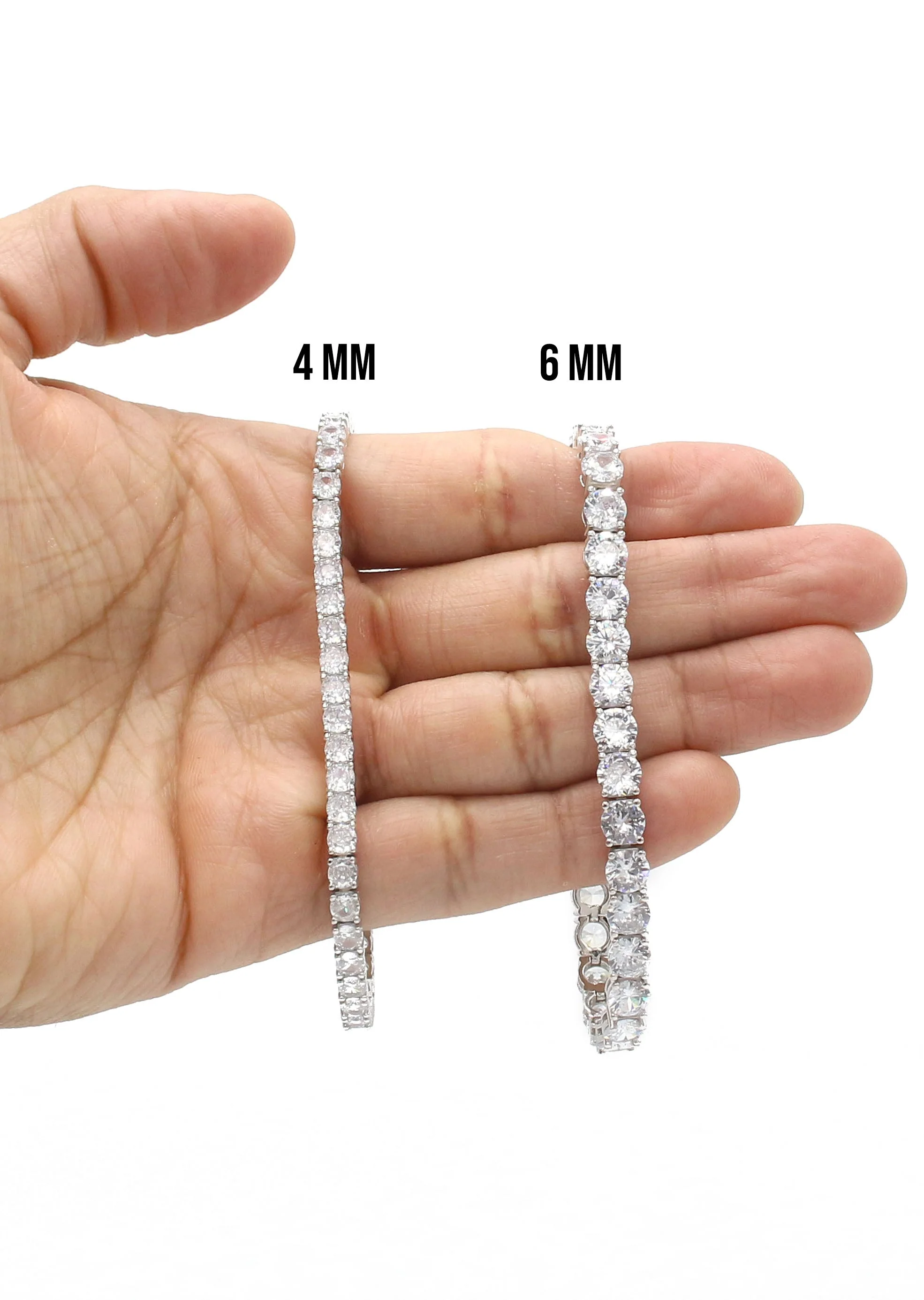 Silver White Tennis Bracelet - Image 4