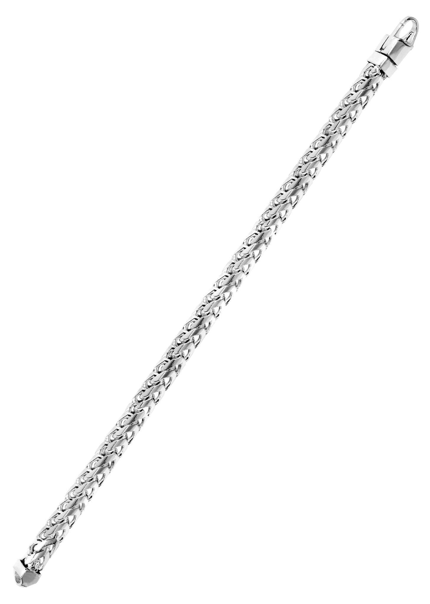 14K White Gold Bracelet Solid Franco - Image 3