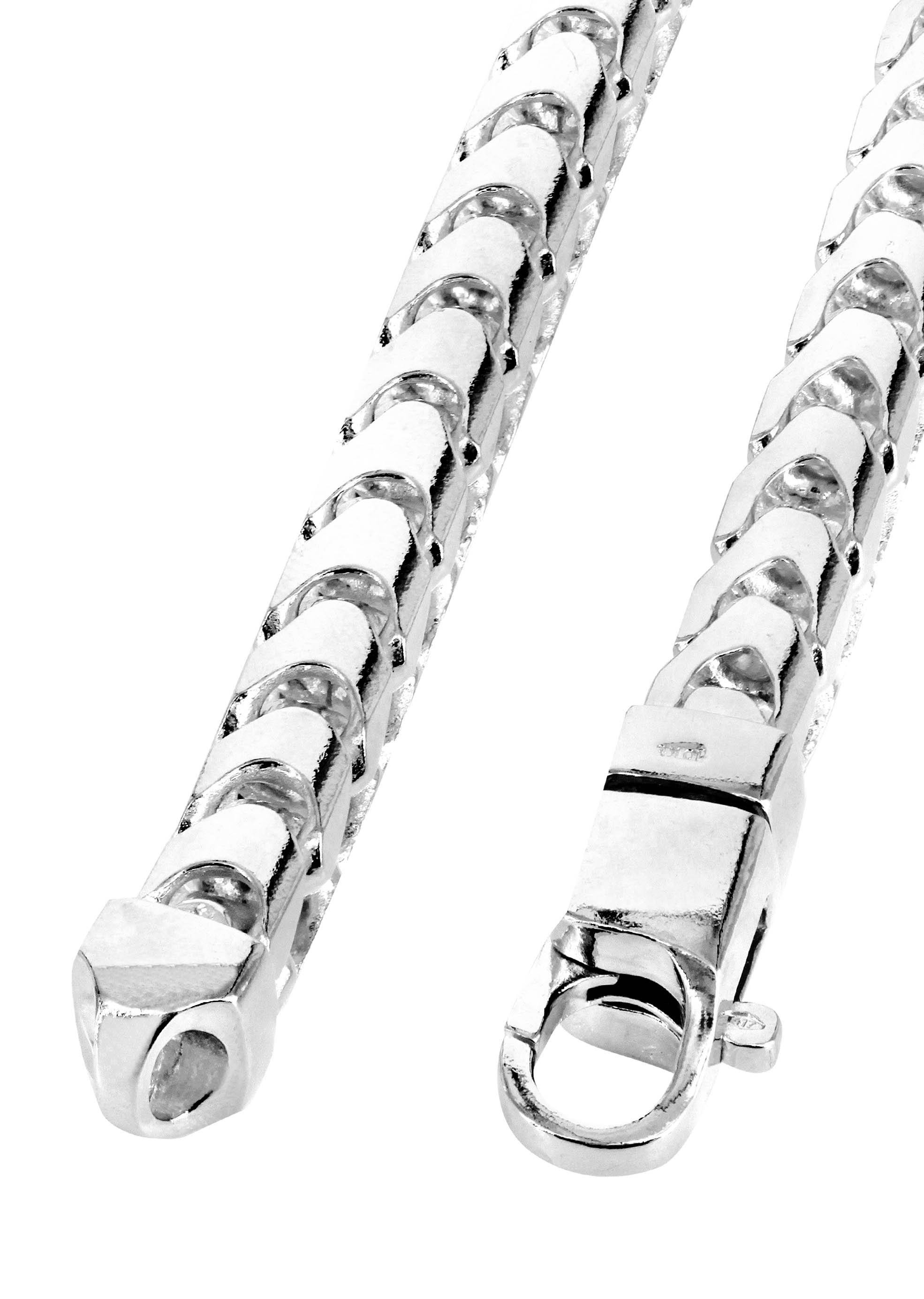 Mens Solid Franco Chain 10K White Gold - Image 4