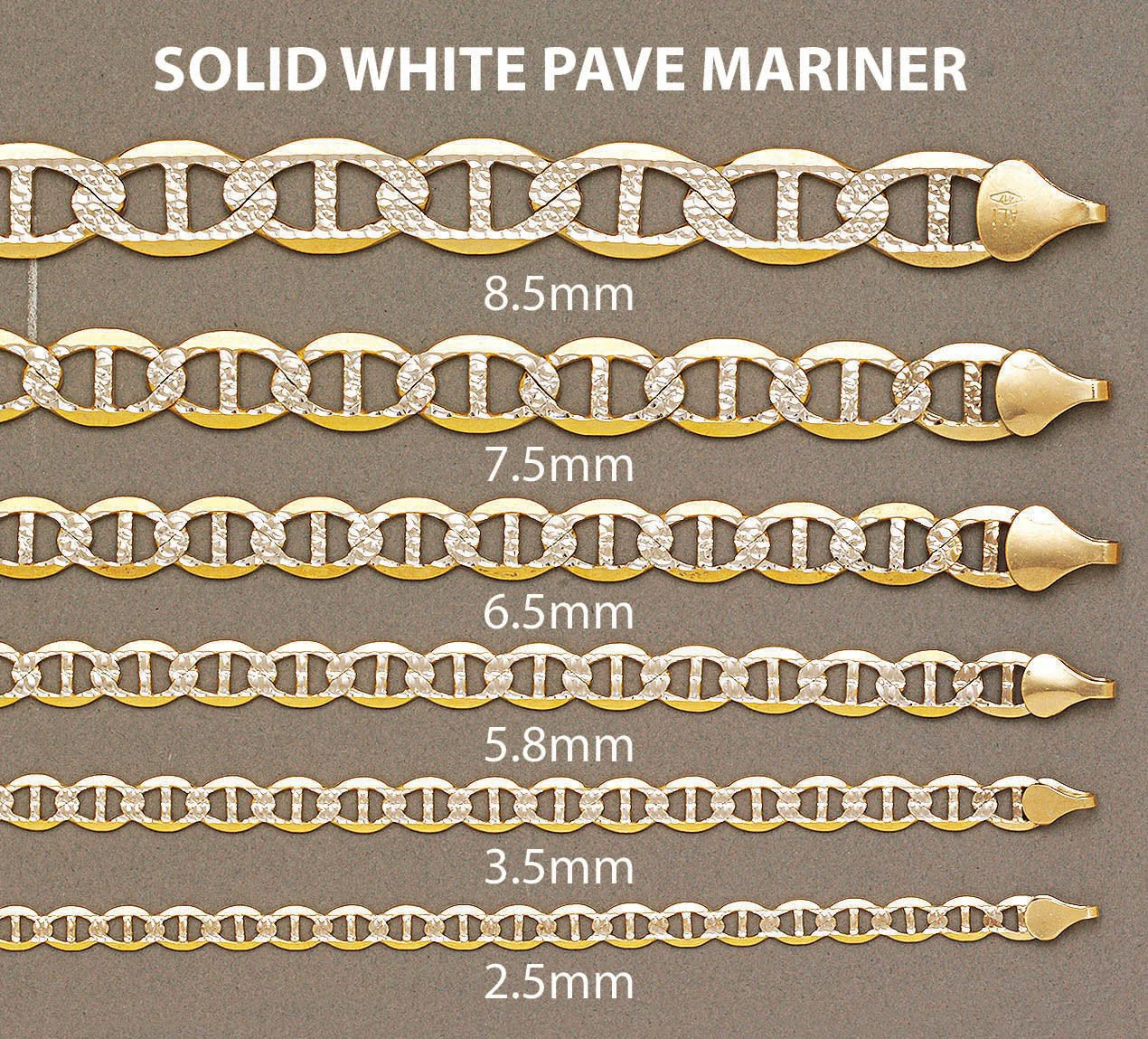 Solid Mens Diamond Cut Mariner Bracelet 10K Yellow Gold - Image 4