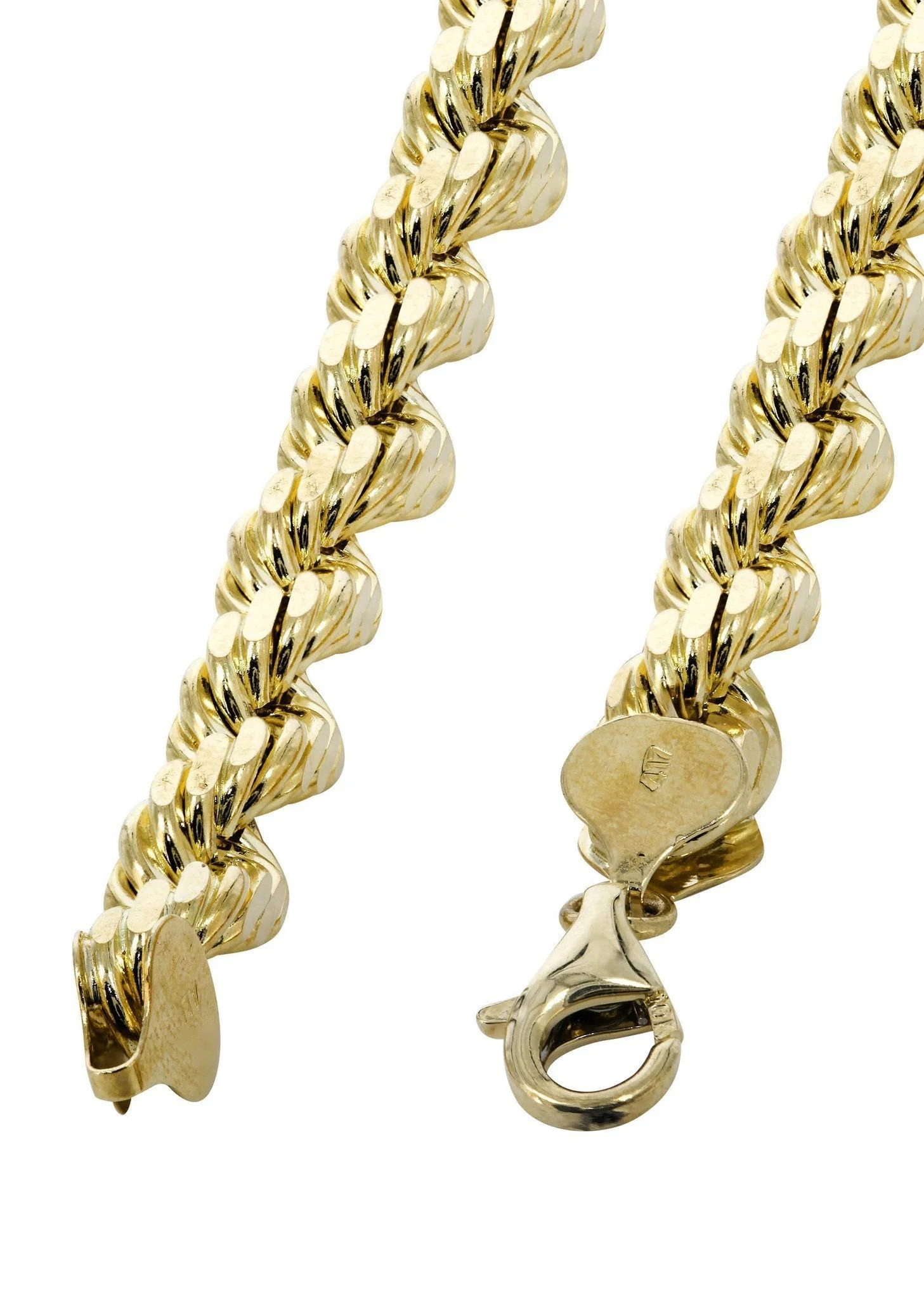 Solid Womens Rope Bracelet 10K/14K Yellow Gold - Image 2