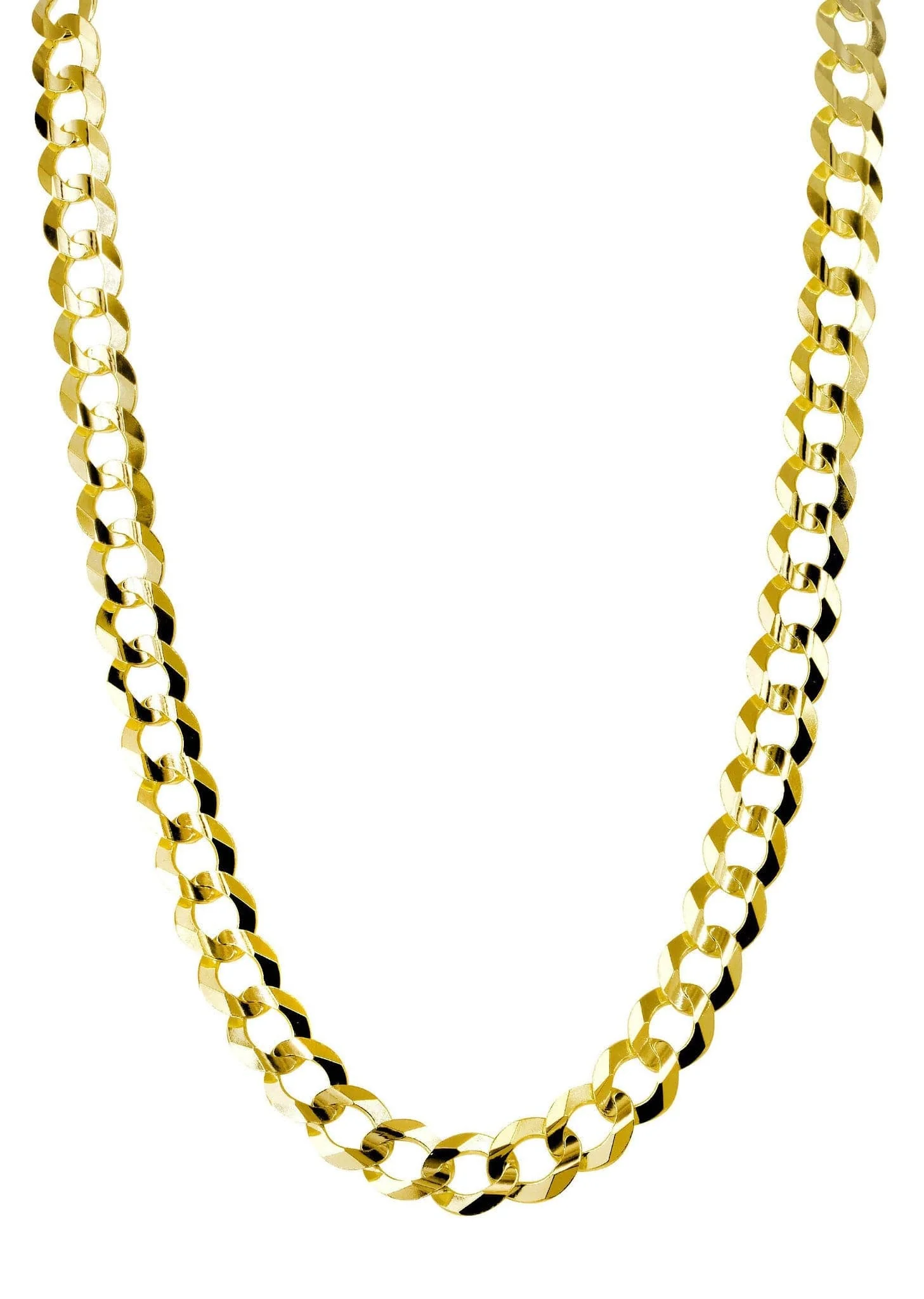 Solid Cuban Curb Link Chain 14K Gold - Image 3