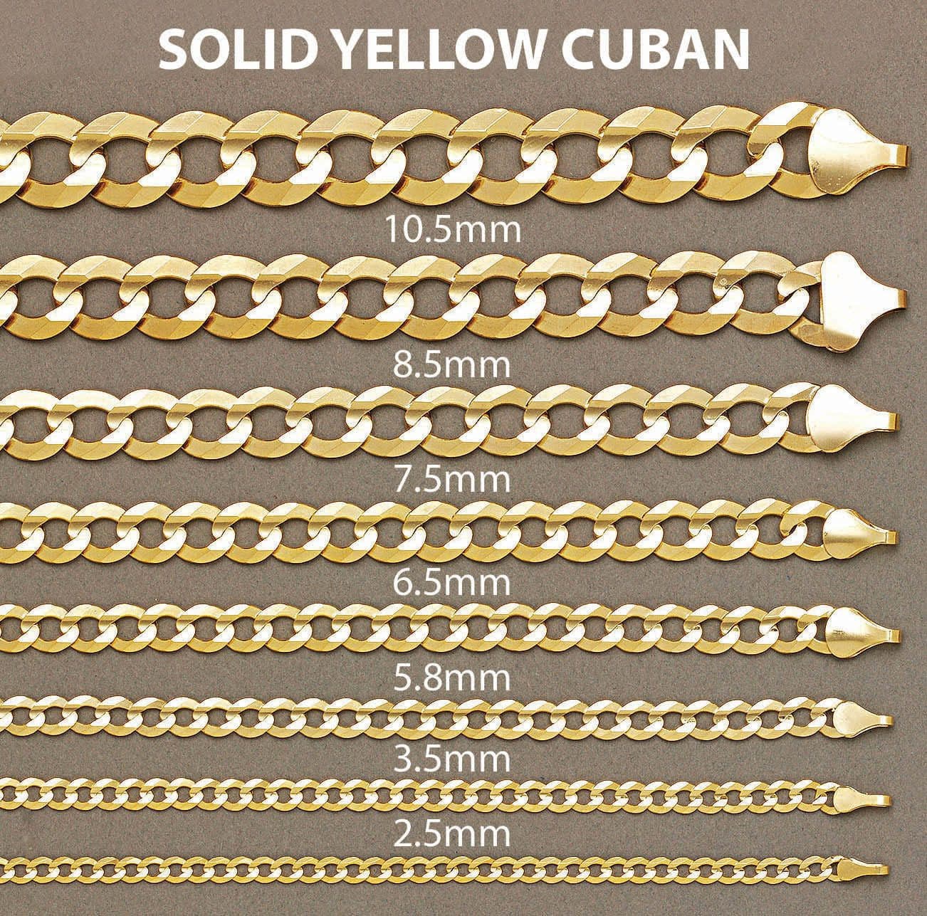 Solid Cuban Curb Link Chain 14K Gold - Image 5