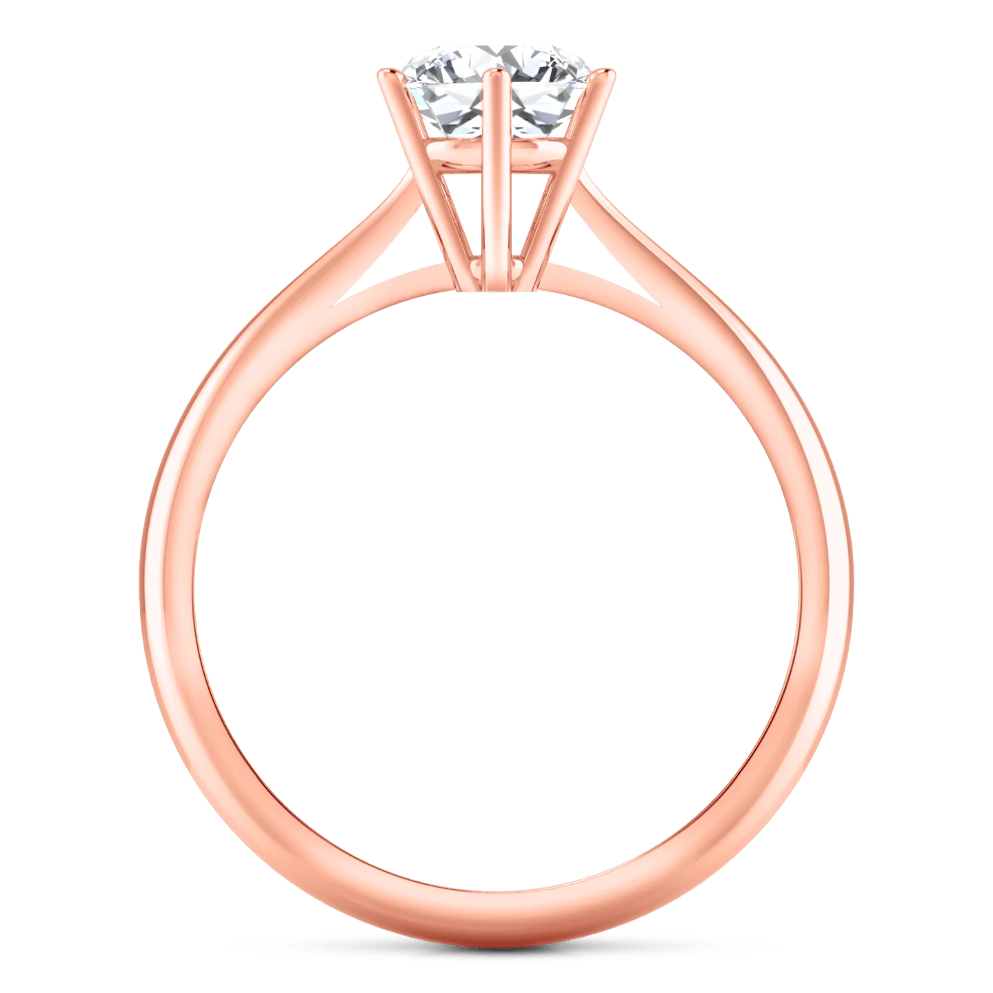 Solitaire Diamond Engagement Ring Alexa  14K Rose Gold - Image 4