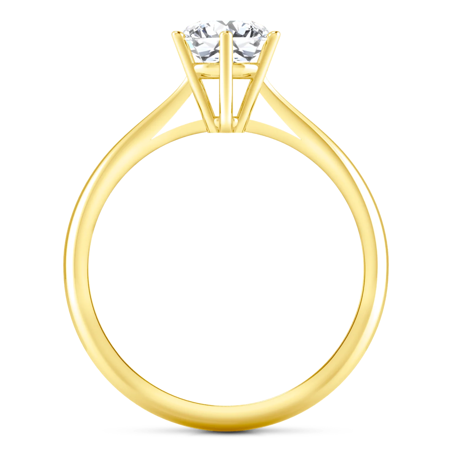 Solitaire Diamond Engagement Ring Alexa  14K Yellow Gold - Image 4