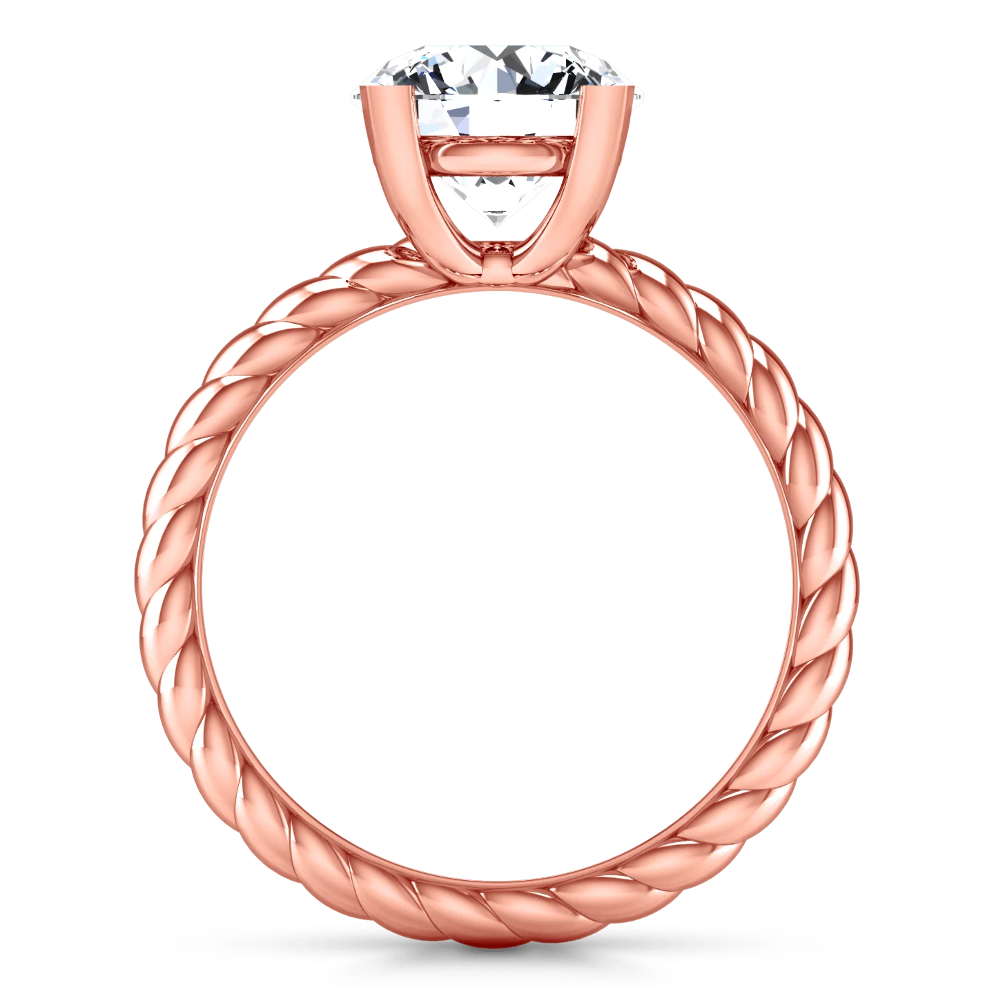 Solitaire Diamond Engagement Ring Ellery 14K Rose Gold - Image 3