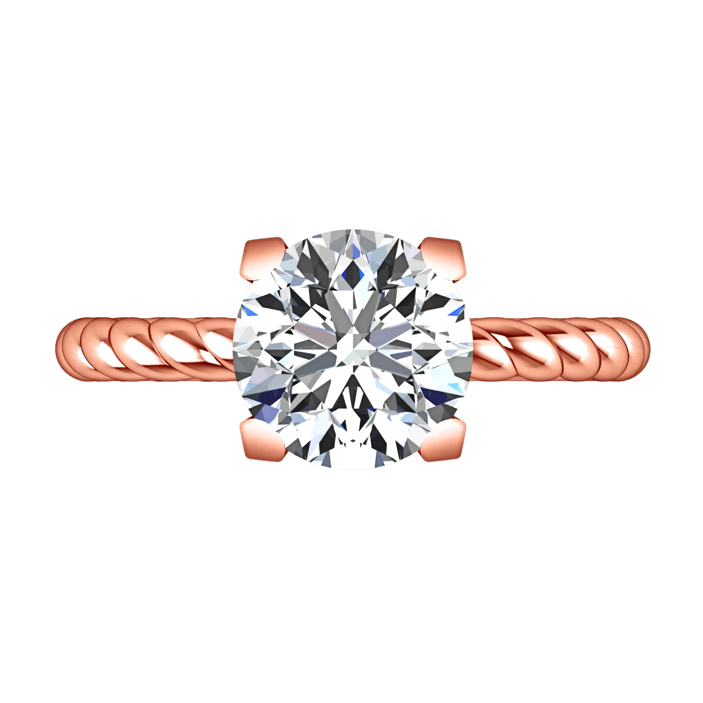 Solitaire Diamond Engagement Ring Ellery 14K Rose Gold - Image 4