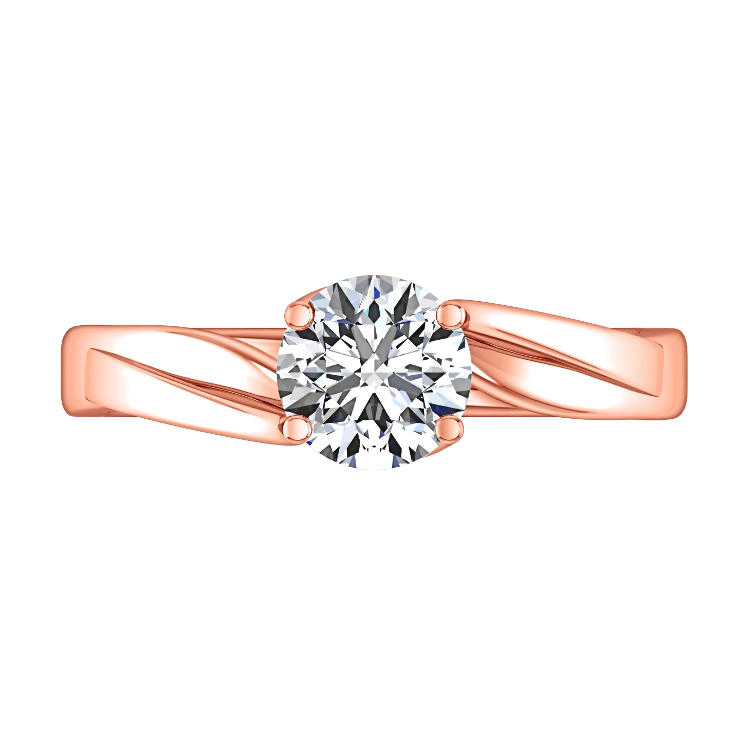 Solitaire Diamond Engagement Ring Laurel 14K Rose Gold - Image 4