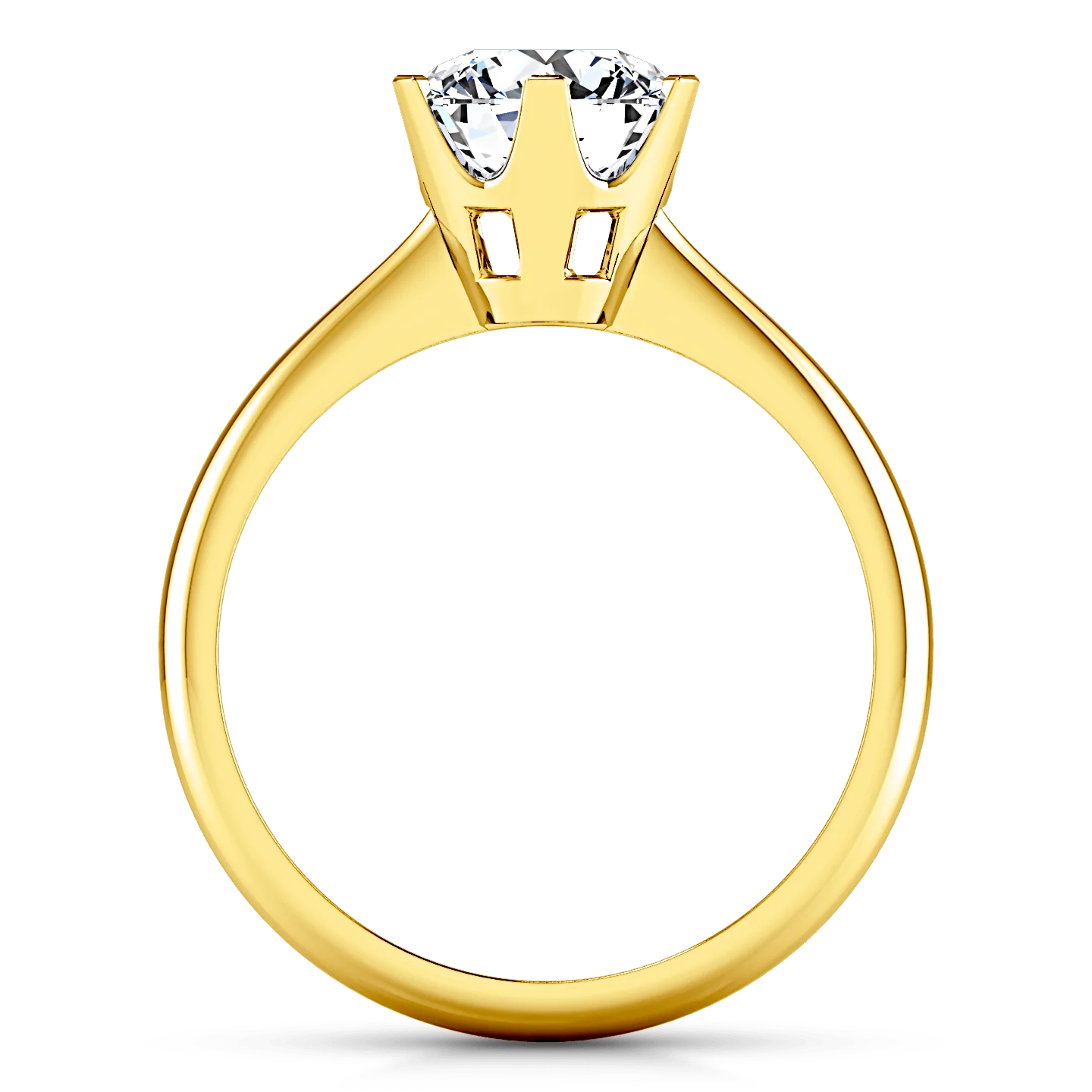Solitaire Diamond Engagement Ring Tresa  14K Yellow Gold - Image 3