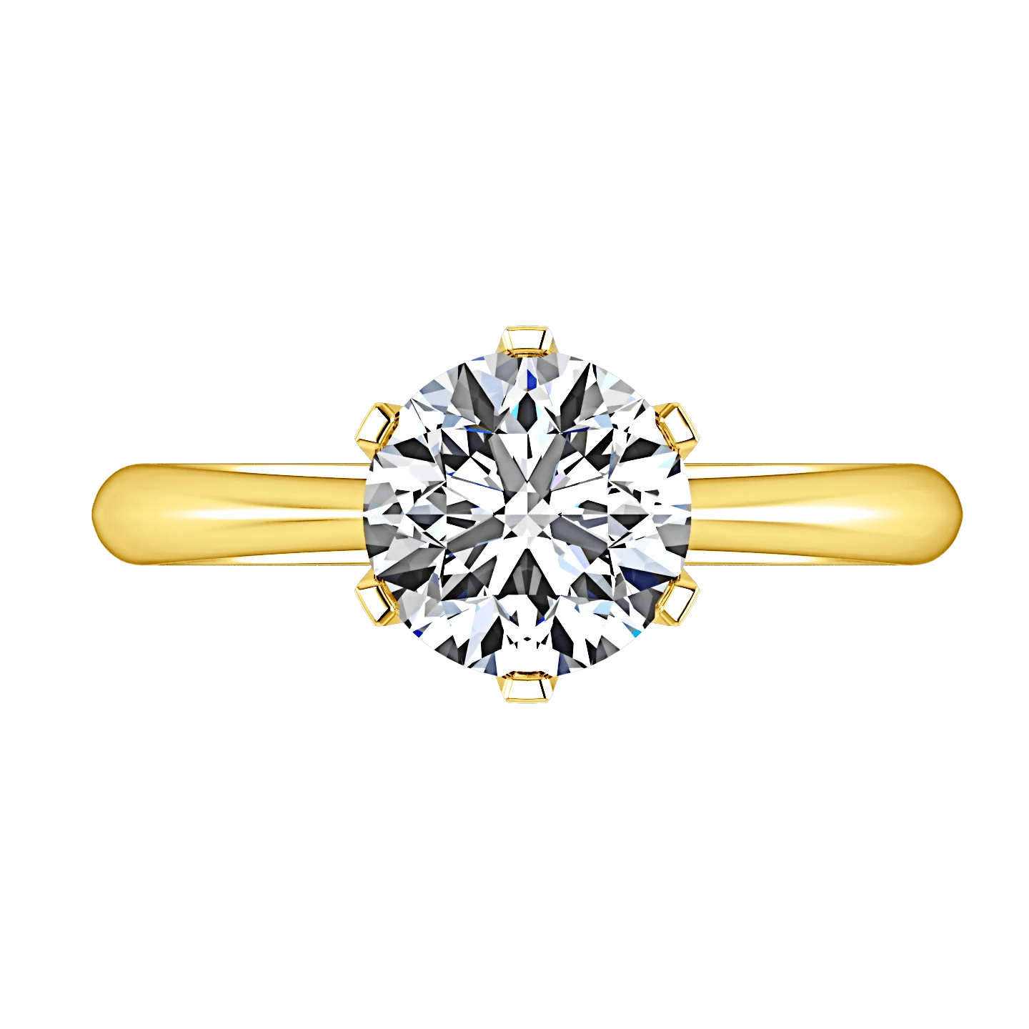 Solitaire Diamond Engagement Ring Tresa  14K Yellow Gold - Image 4