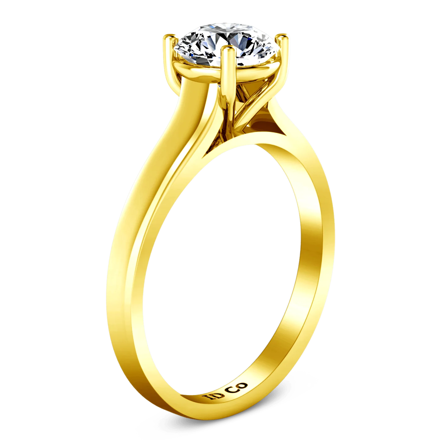 Solitaire Diamond Engagement Ring Valse  14K Yellow Gold - Image 2