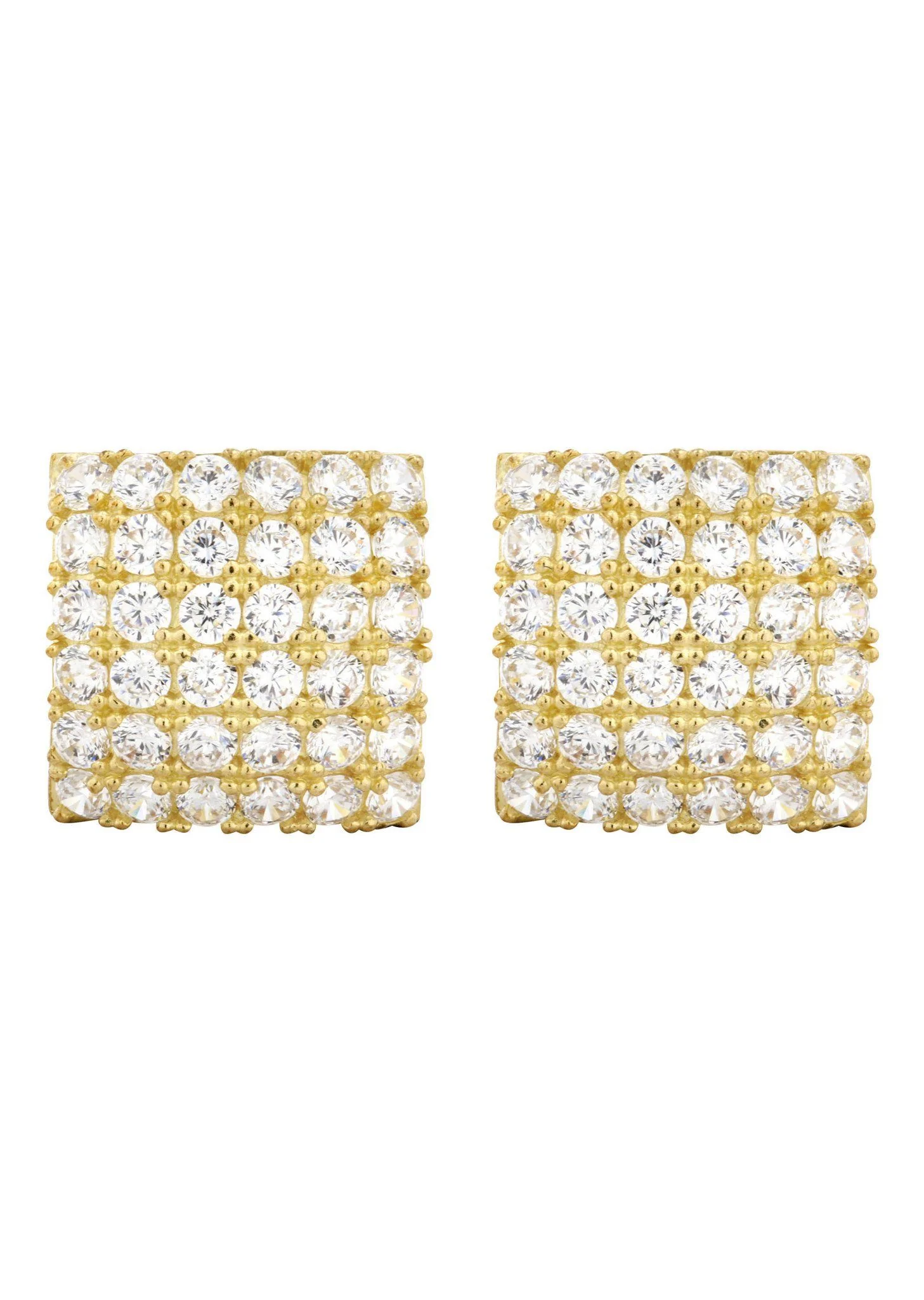 10K Square Gold Earrings For Men | Appx 1/2 Inches Wide