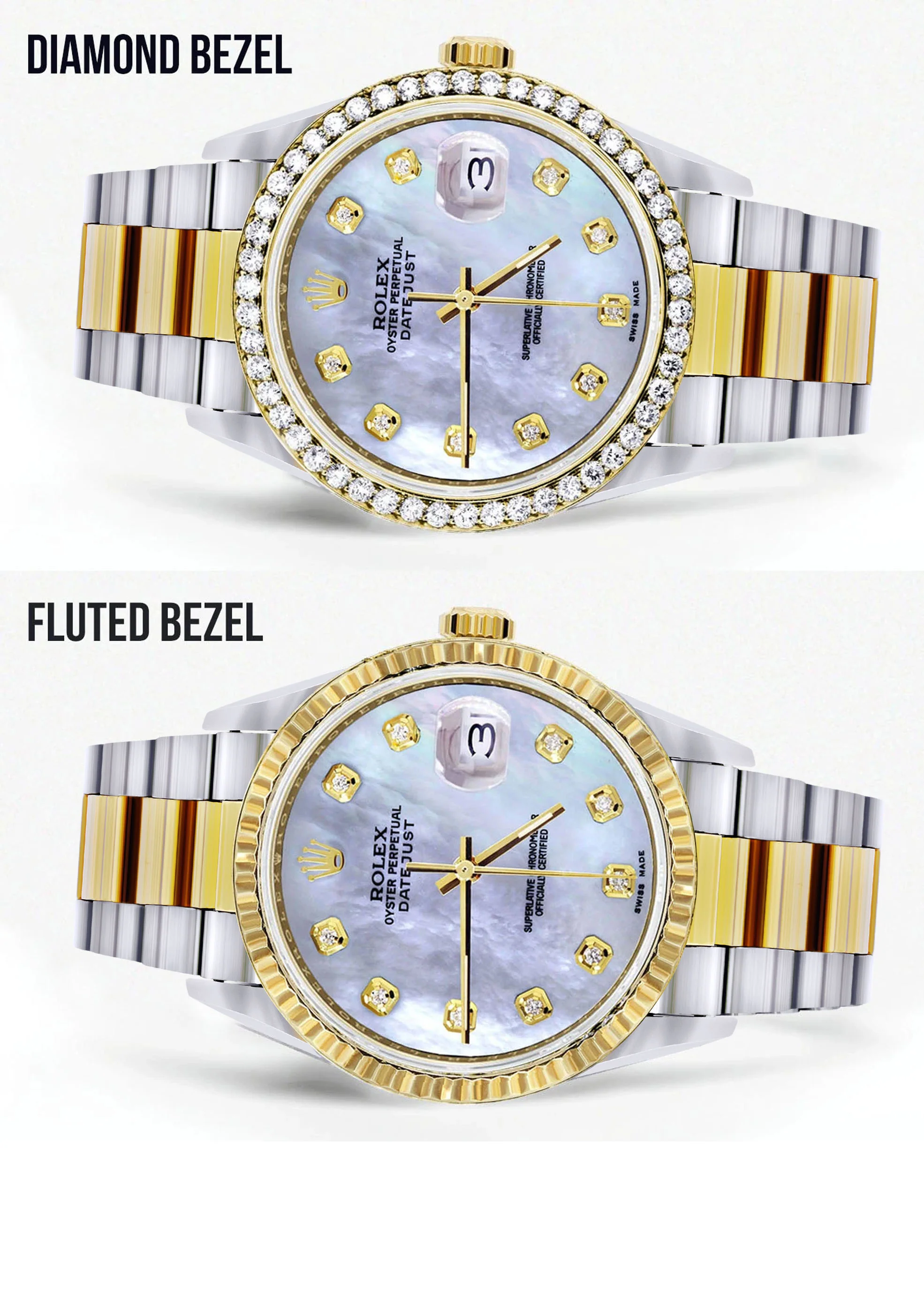 Two Tone Rolex Datejust Watch 16233 for Men | 36Mm | Mother of Pearl Dial | Oyster Band - Image 2
