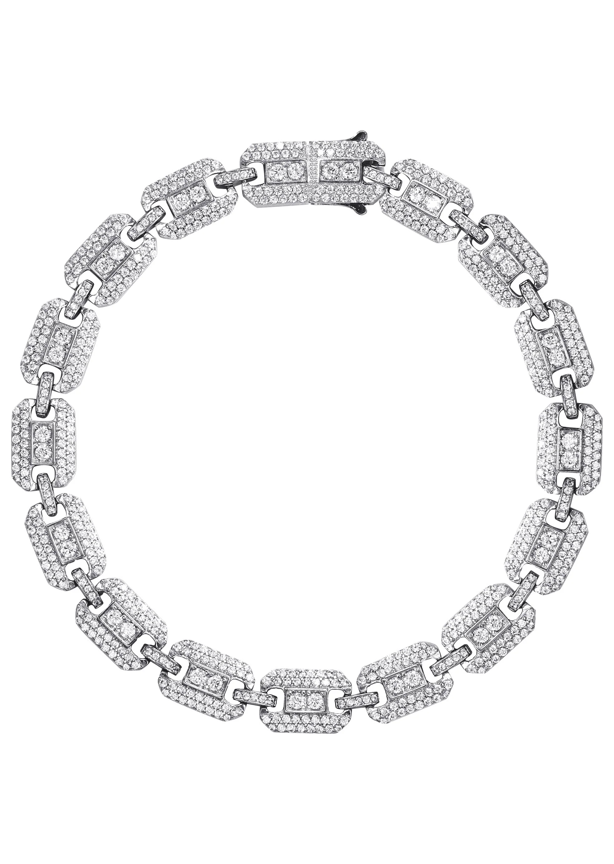 White Cz Square Link