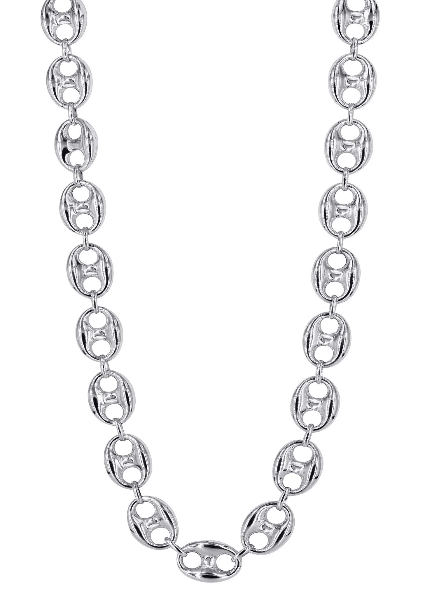 White Gold Chain - Mens Semi Solid  Puff Chain 10K/14K Gold - Image 3
