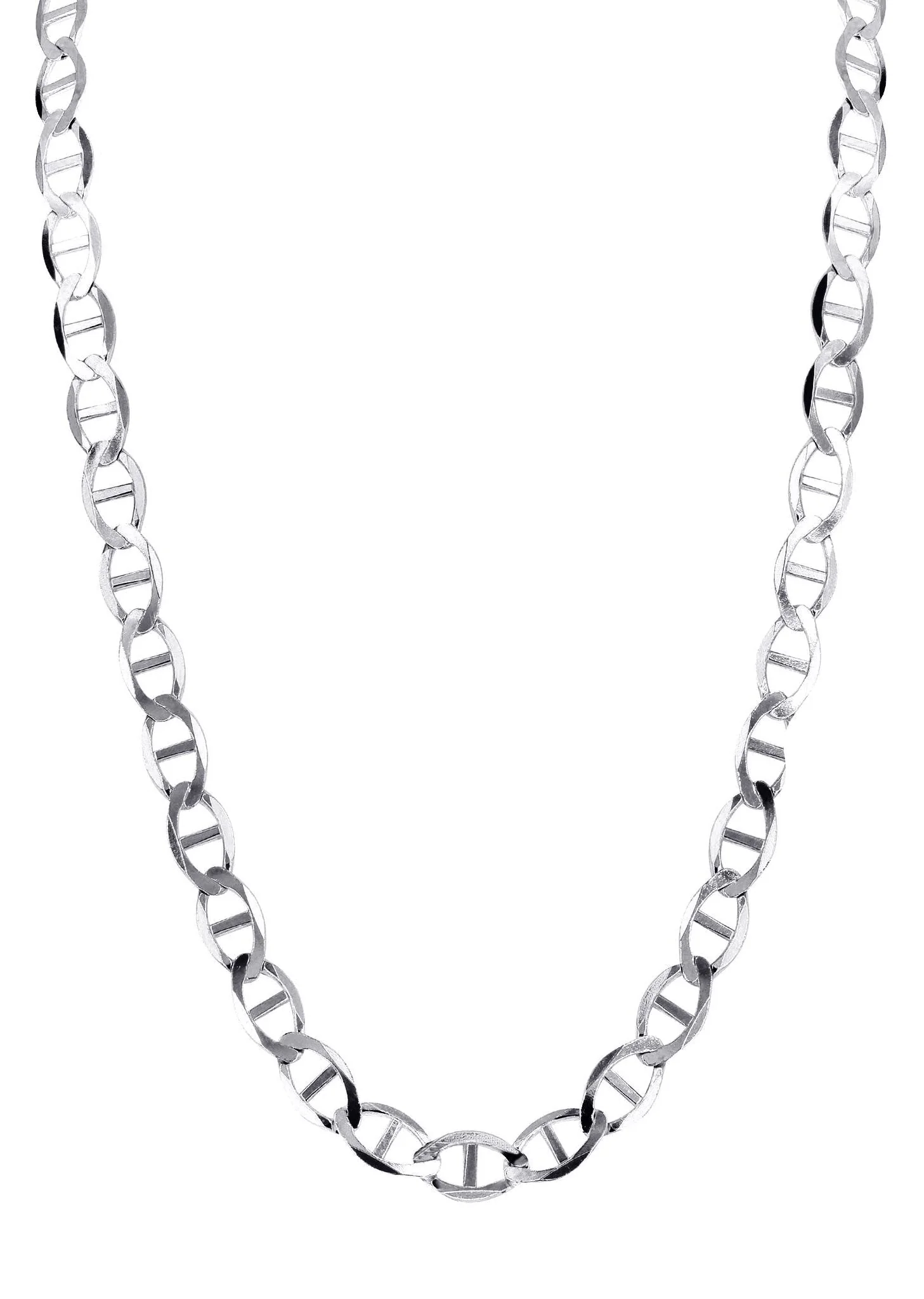 White Gold Chain - Mens Solid Mariner Chain 10K/14K Gold - Image 3