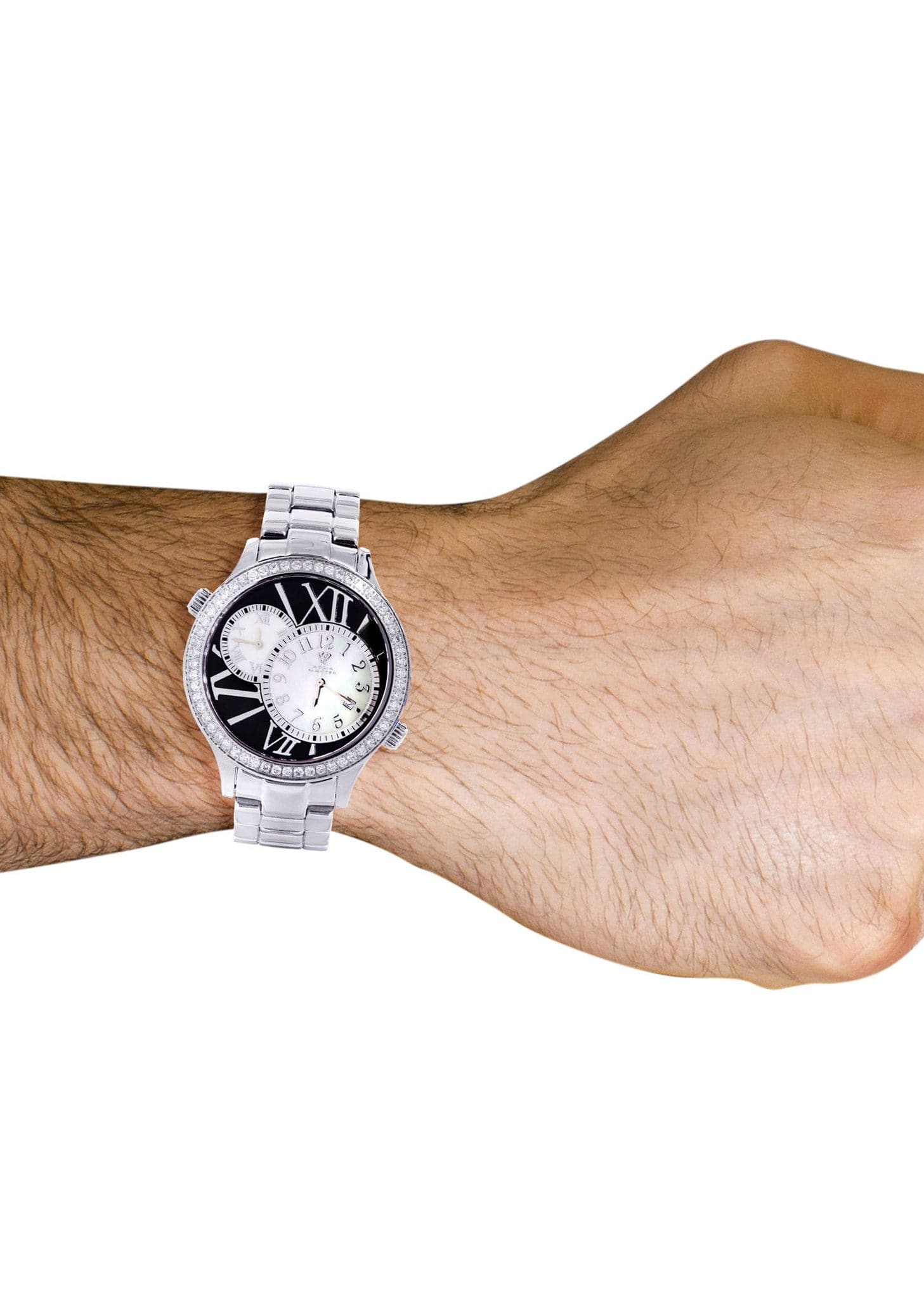Mens White Gold Tone Diamond Watch | Appx. 2.47 Carats - Image 4