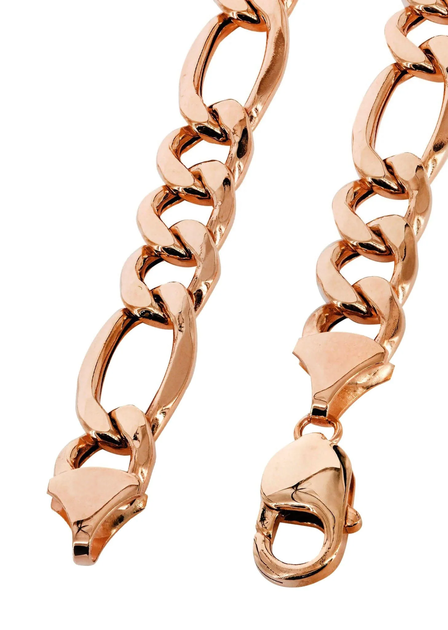 Womens 14K Rose Gold Chain - Solid Figaro Chain - Image 4