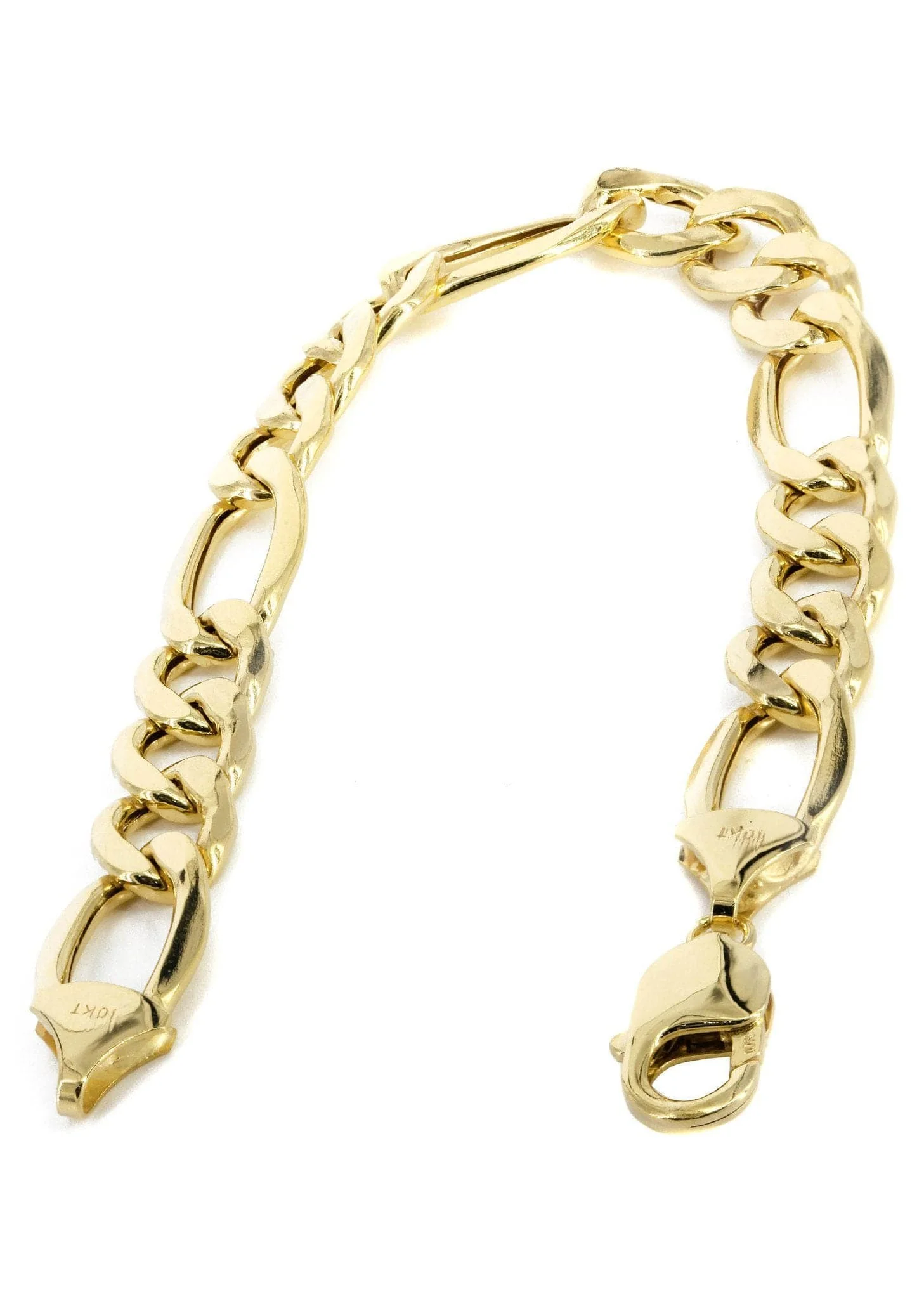 14K Gold Bracelet Semi Solid  Figaro For Women - Image 2