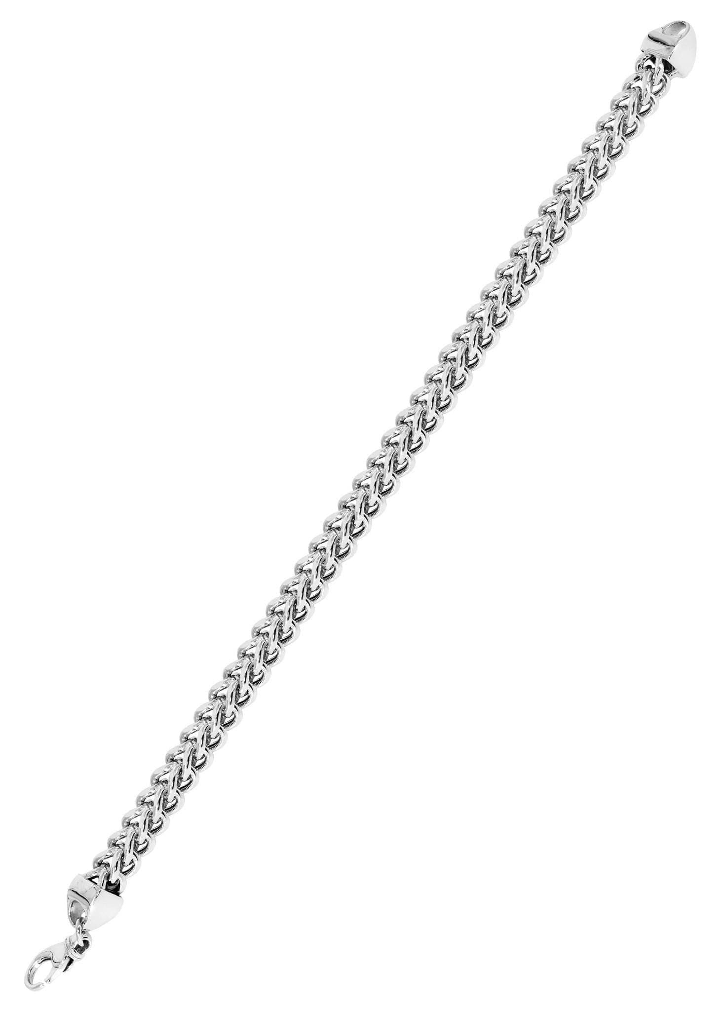 14K White Gold Bracelet Semi Solid Franco For Women - Image 3