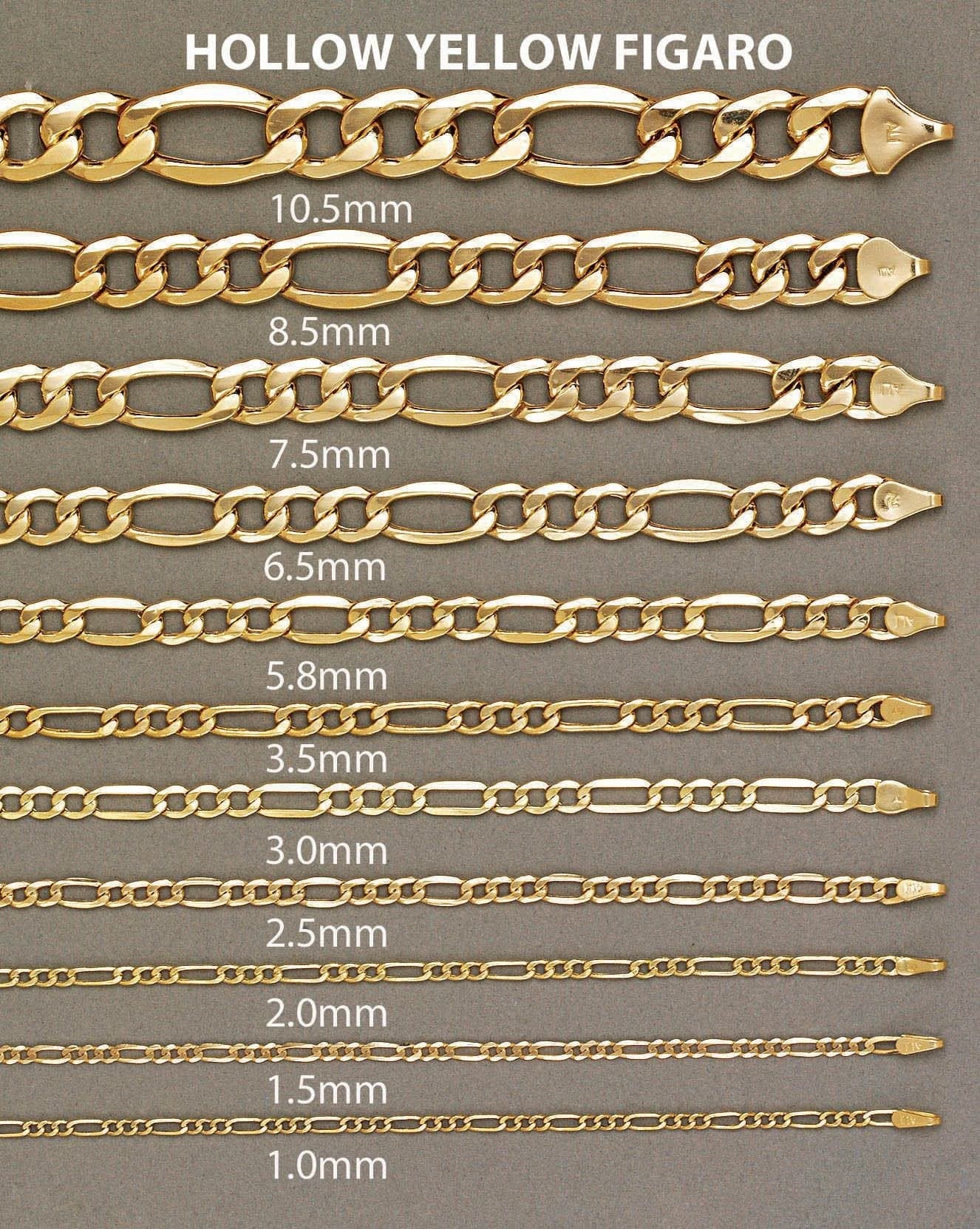 Semi Solid Womens Figaro Bracelet 10K Yellow Gold - Image 4