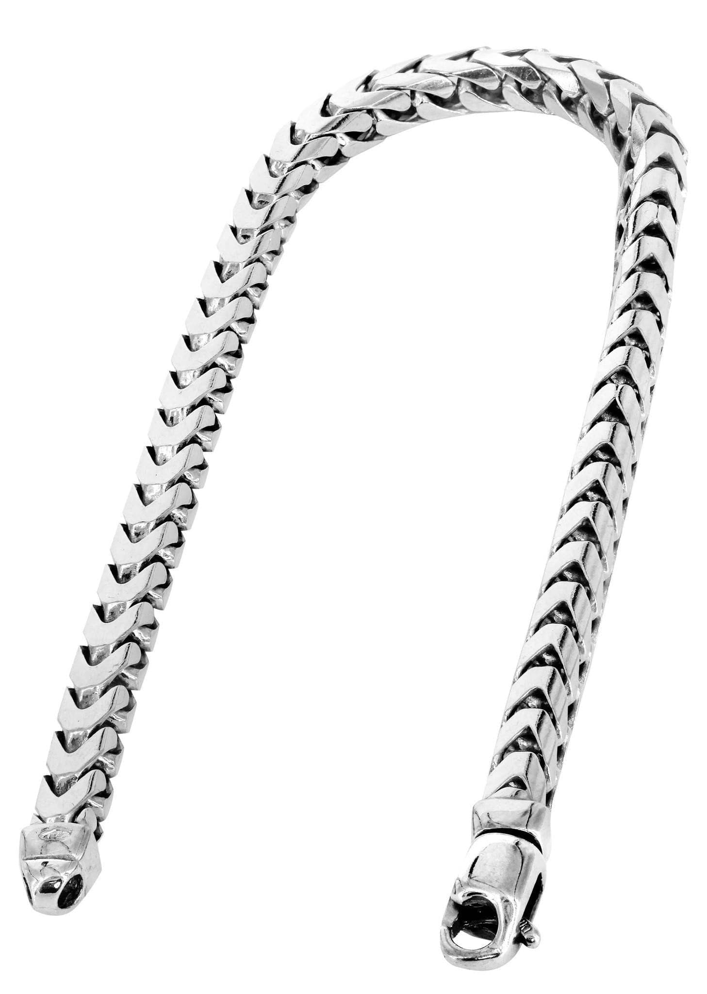14K White Gold Bracelet Solid Franco For Women - Image 2
