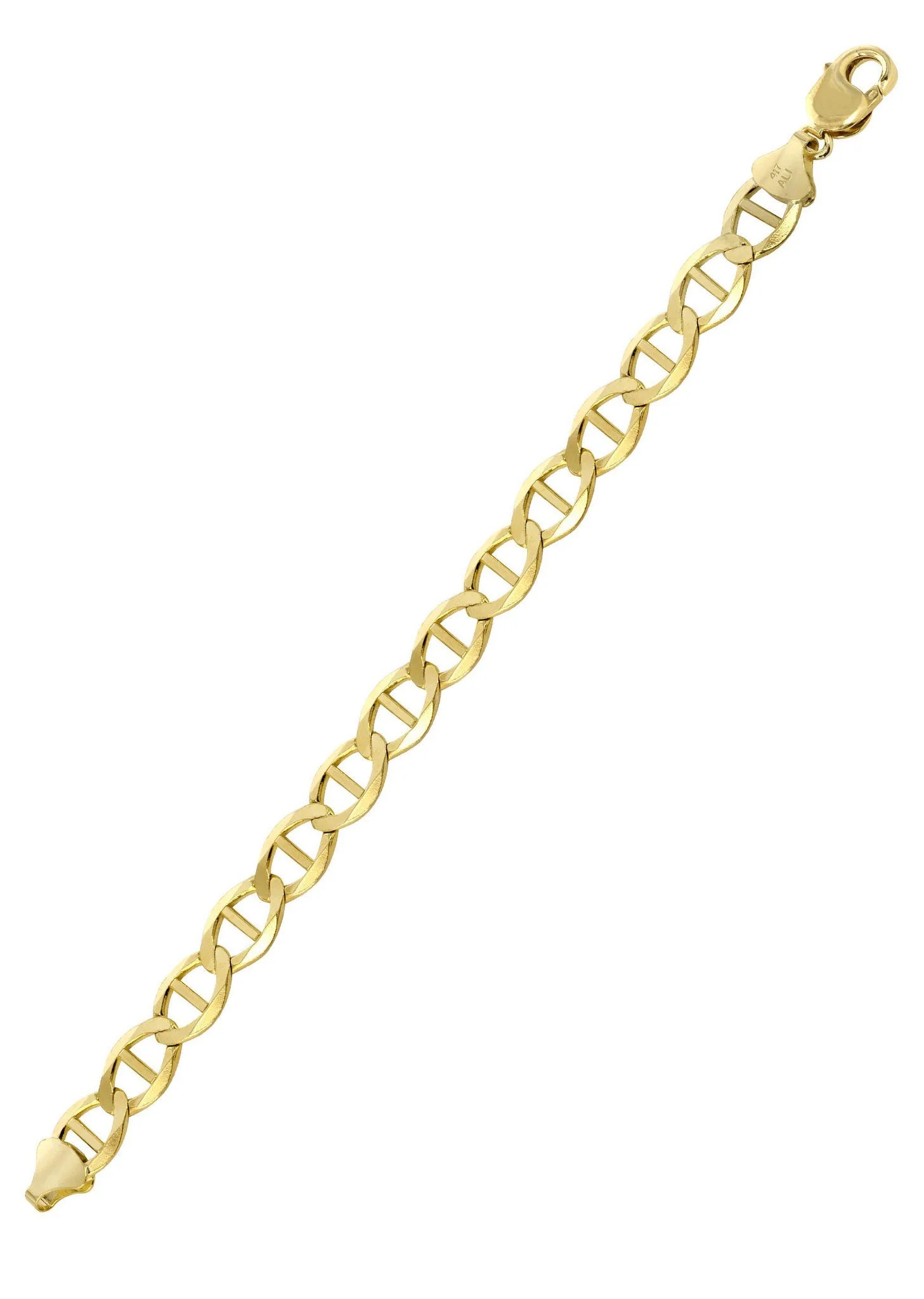 Solid Womens Mariner Bracelet 10K Yellow Gold - Image 3